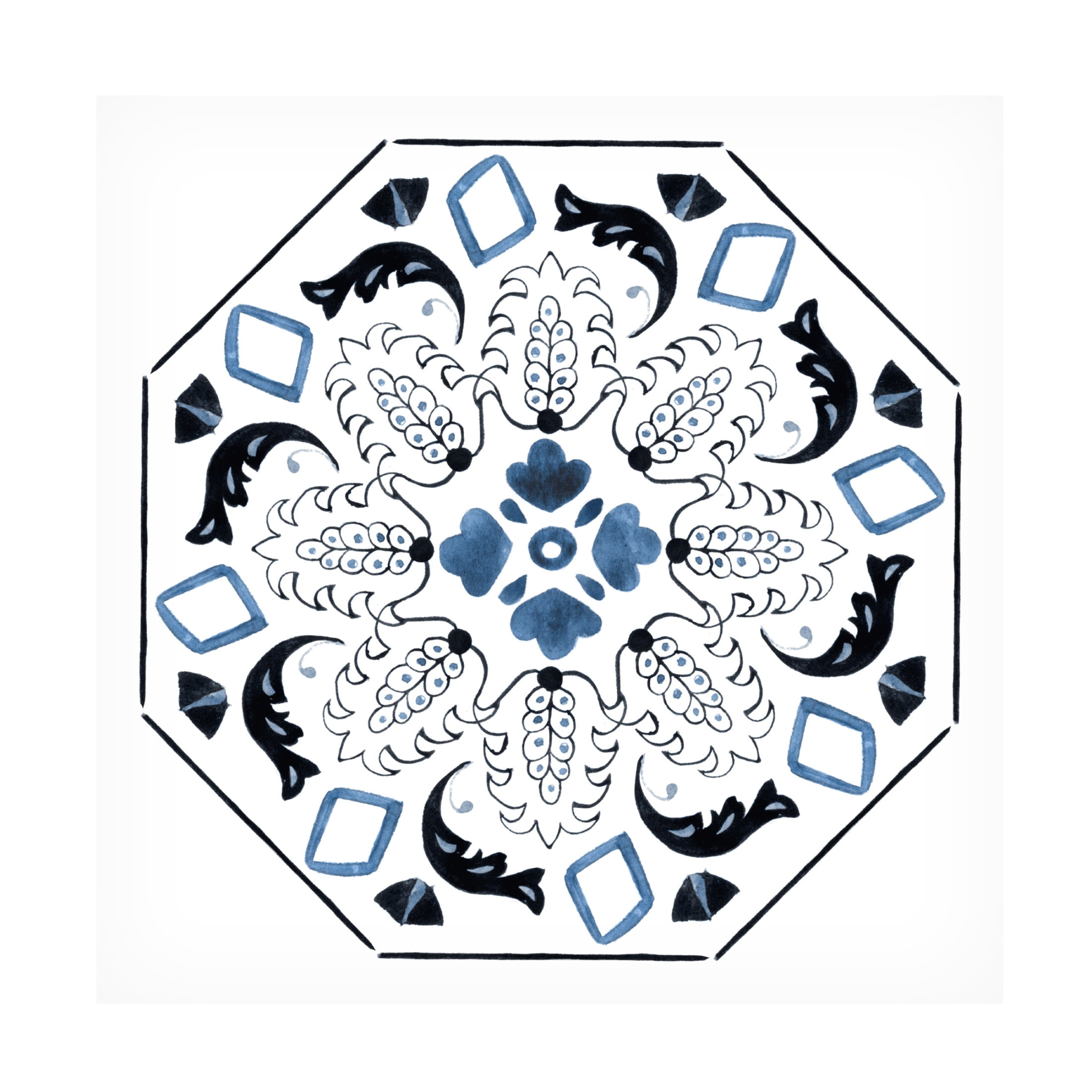 Canvas Wall Art - Melissa Wang 'Bleu Indigo II' Wall Art for Living Room, Bedroom, or Office Décor by Trademark Fine Art - 24 x 24 Inches