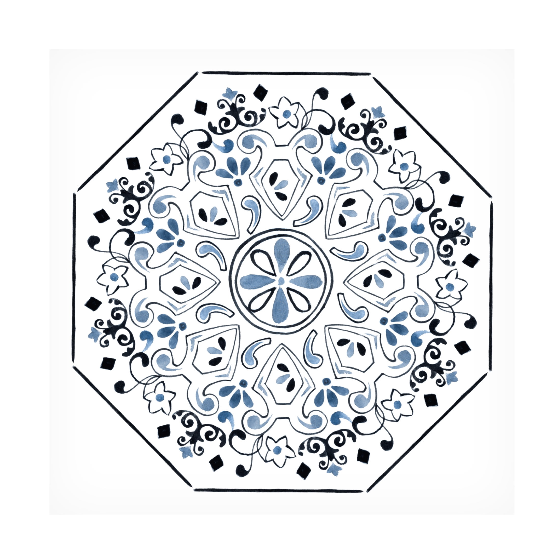 Canvas Wall Art - Melissa Wang 'Bleu Indigo III' Wall Art for Living Room, Bedroom, or Office Décor by Trademark Fine Art - 14 x 14 Inches