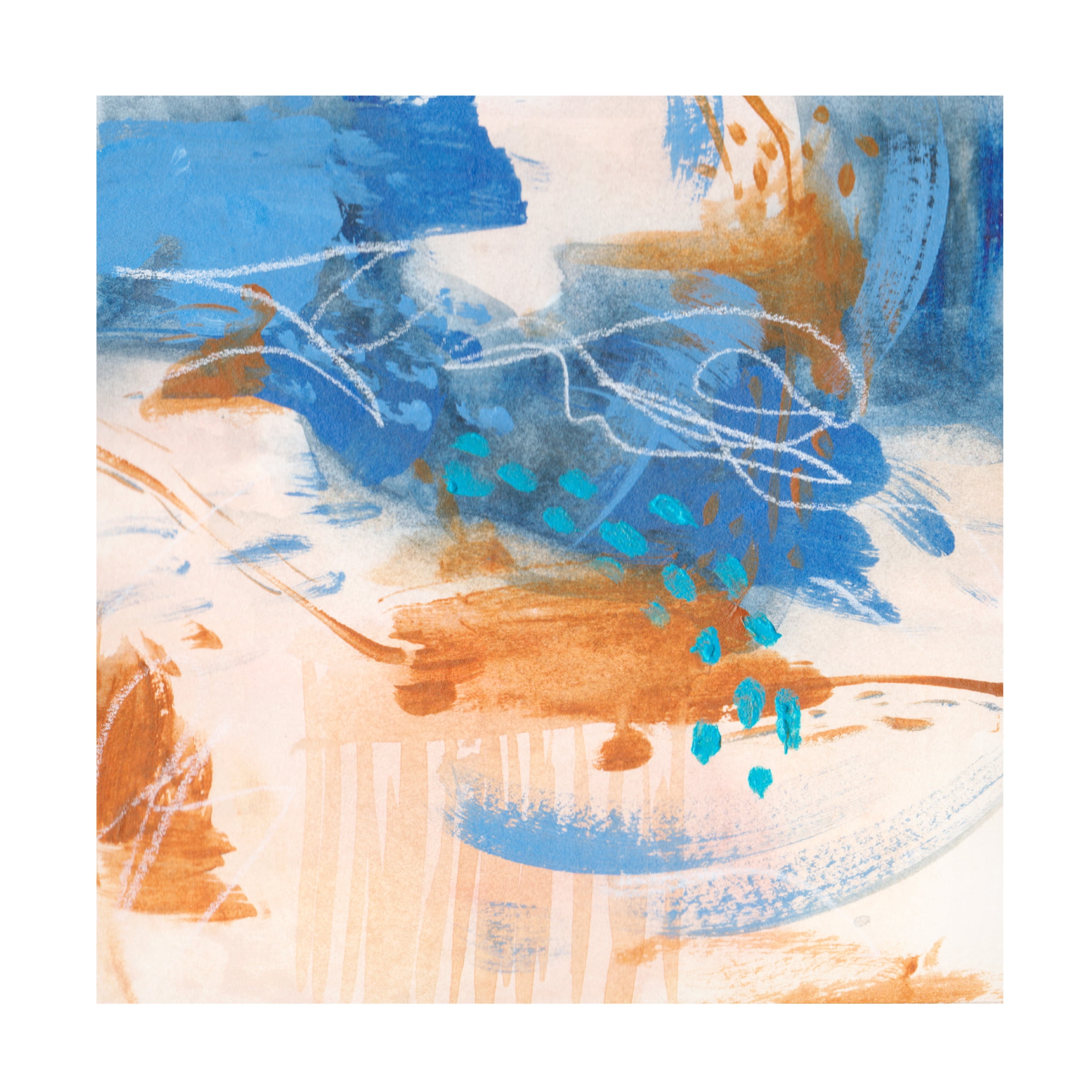 Canvas Wall Art - Melissa Wang 'Blu Hurricane I' Wall Art for Living Room, Bedroom, or Office Décor by Trademark Fine Art - 18 x 18 Inches