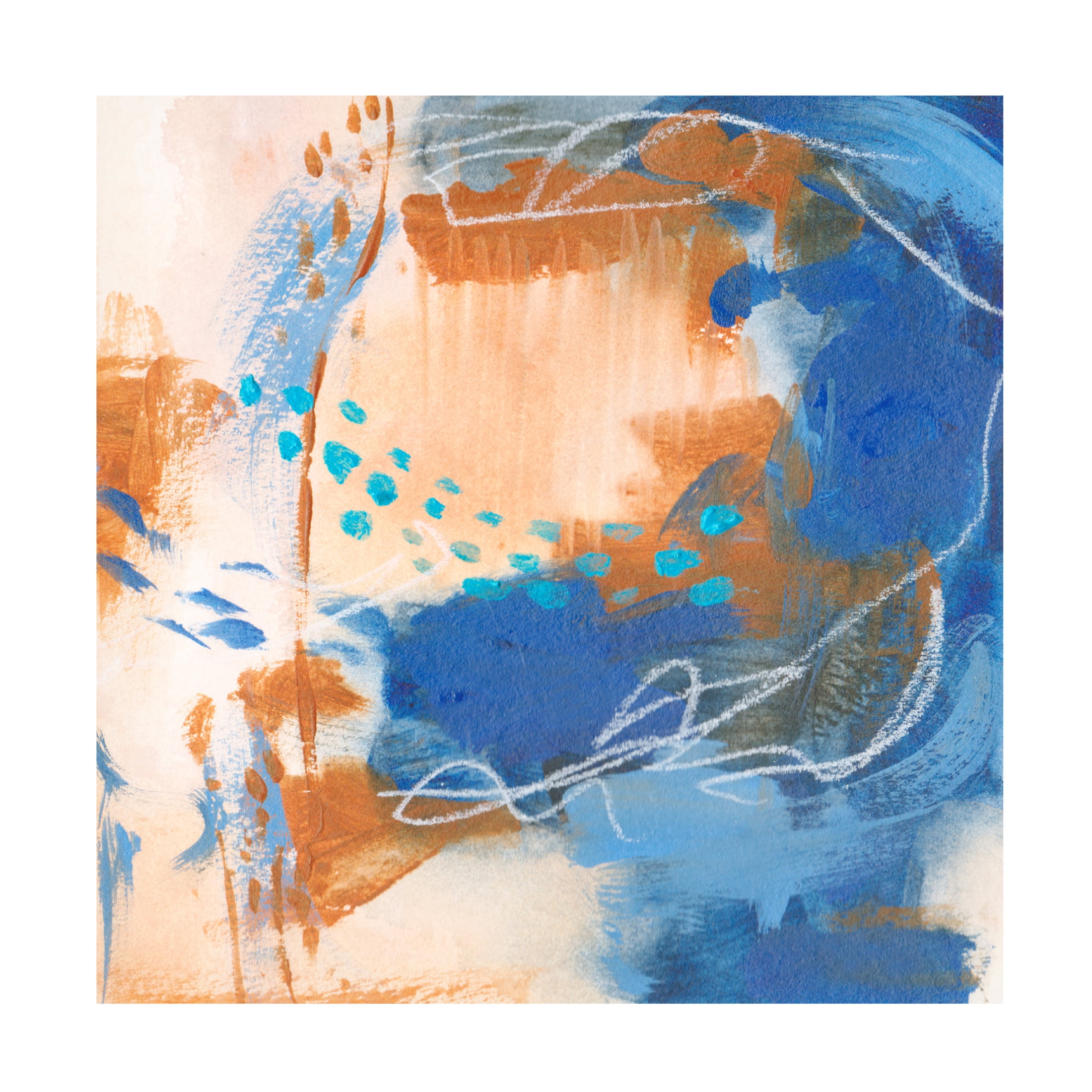 Canvas Wall Art - Melissa Wang 'Blu Hurricane II' Wall Art for Living Room, Bedroom, or Office Décor by Trademark Fine Art - 35 x 35 Inches
