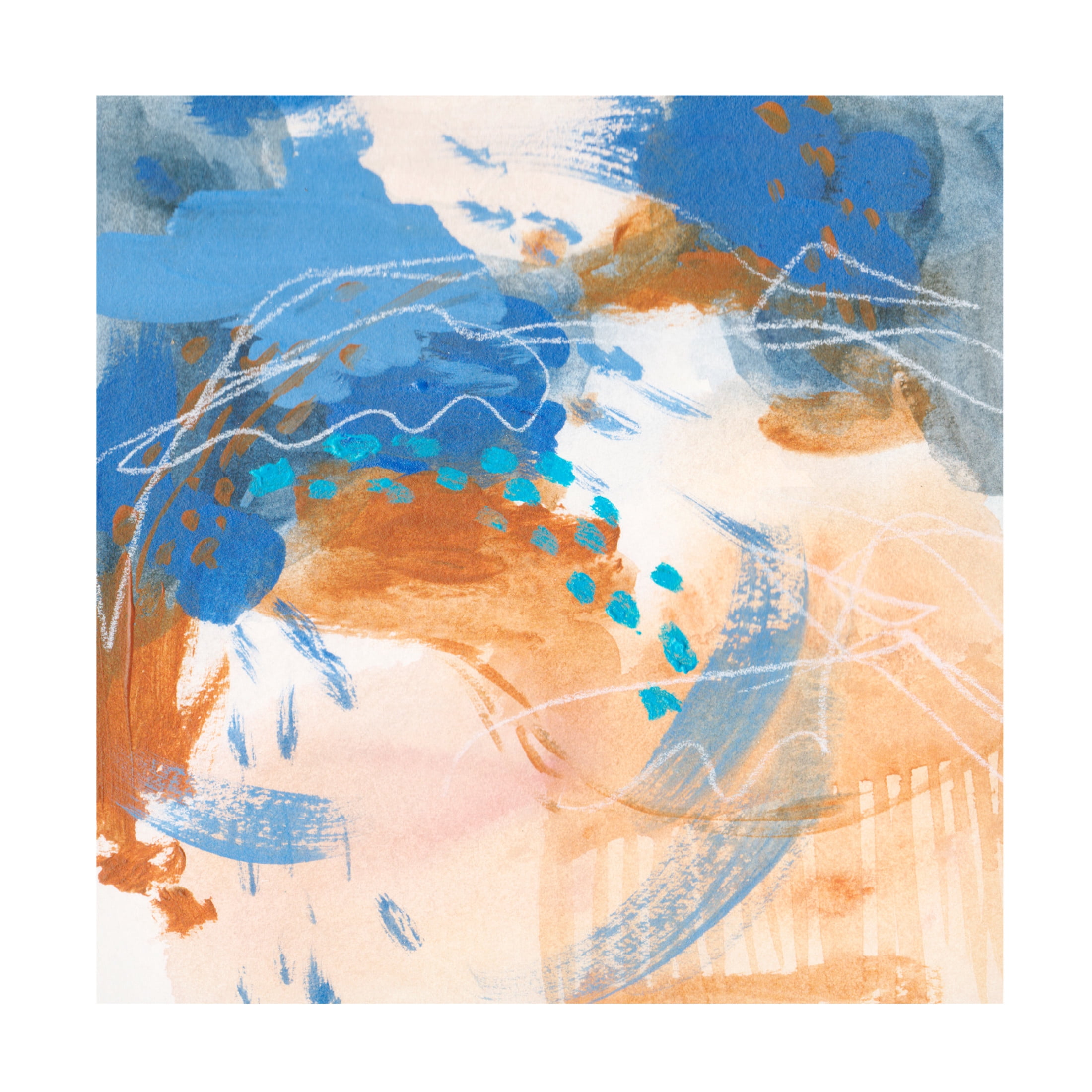 Canvas Wall Art - Melissa Wang 'Blu Hurricane III' Wall Art for Living Room, Bedroom, or Office Décor by Trademark Fine Art - 24 x 24 Inches