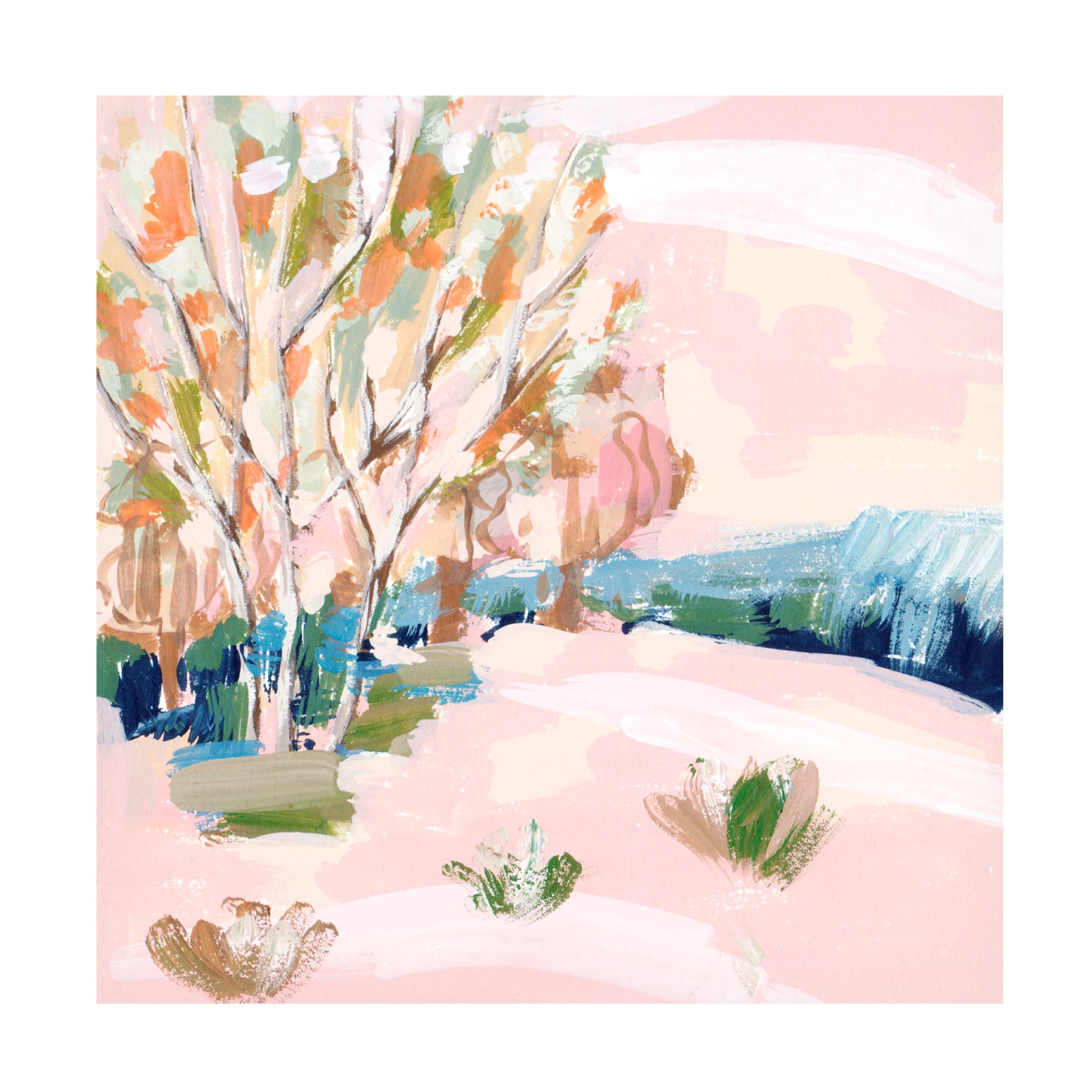 Canvas Wall Art - Melissa Wang 'Cherry Spring I' Wall Art for Living Room, Bedroom, or Office Décor by Trademark Fine Art - 24 x 24 Inches