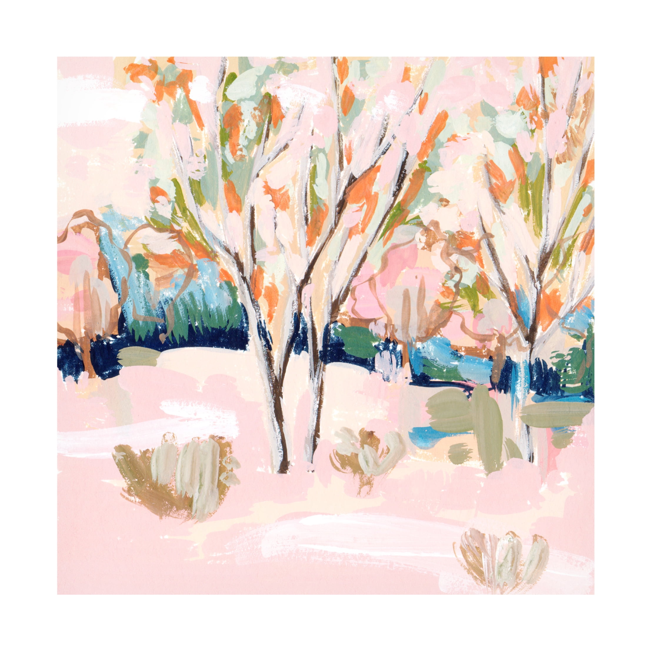 Canvas Wall Art - Melissa Wang 'Cherry Spring II' Wall Art for Living Room, Bedroom, or Office Décor by Trademark Fine Art - 24 x 24 Inches