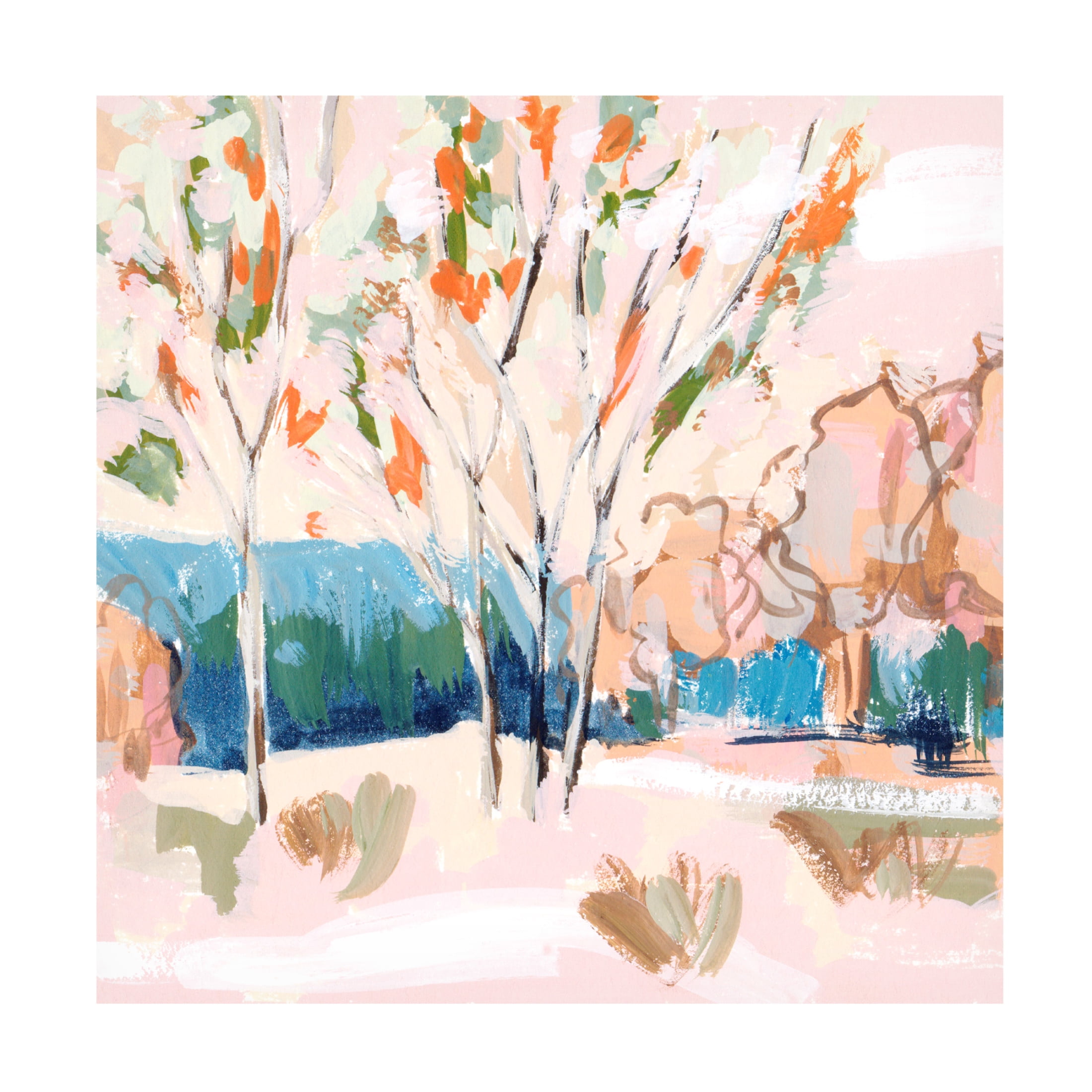 Canvas Wall Art - Melissa Wang 'Cherry Spring III' Wall Art for Living Room, Bedroom, or Office Décor by Trademark Fine Art - 18 x 18 Inches