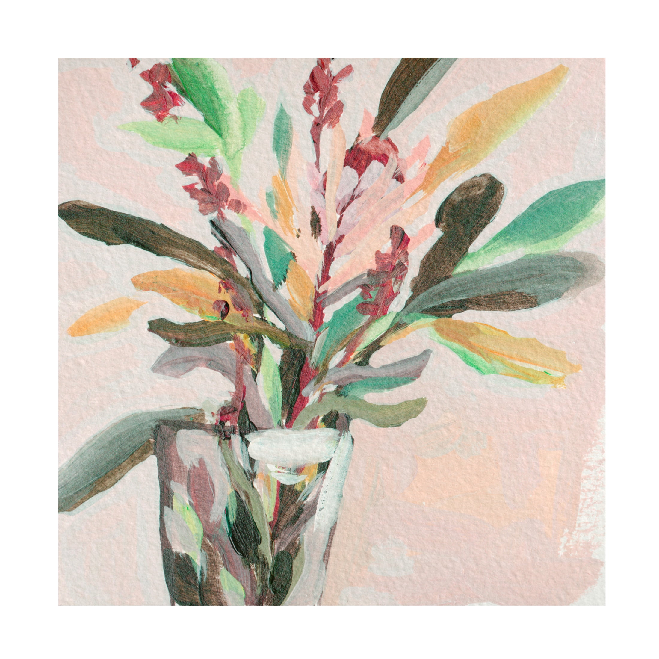 Canvas Wall Art - Melissa Wang 'Glass Bouquet I' Wall Art for Living Room, Bedroom, or Office Décor by Trademark Fine Art - 14 x 14 Inches