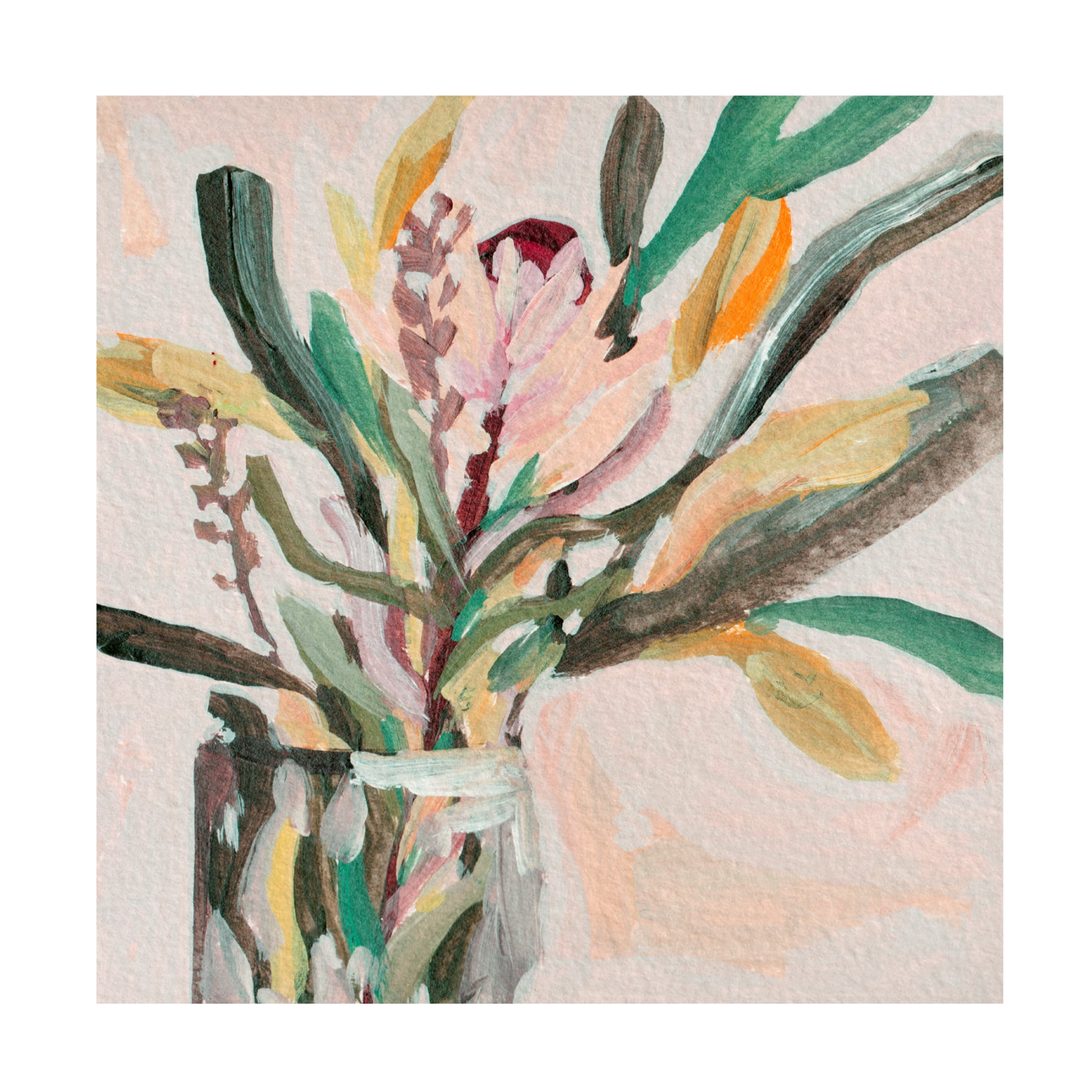 Canvas Wall Art - Melissa Wang 'Glass Bouquet IV' Wall Art for Living Room, Bedroom, or Office Décor by Trademark Fine Art - 14 x 14 Inches