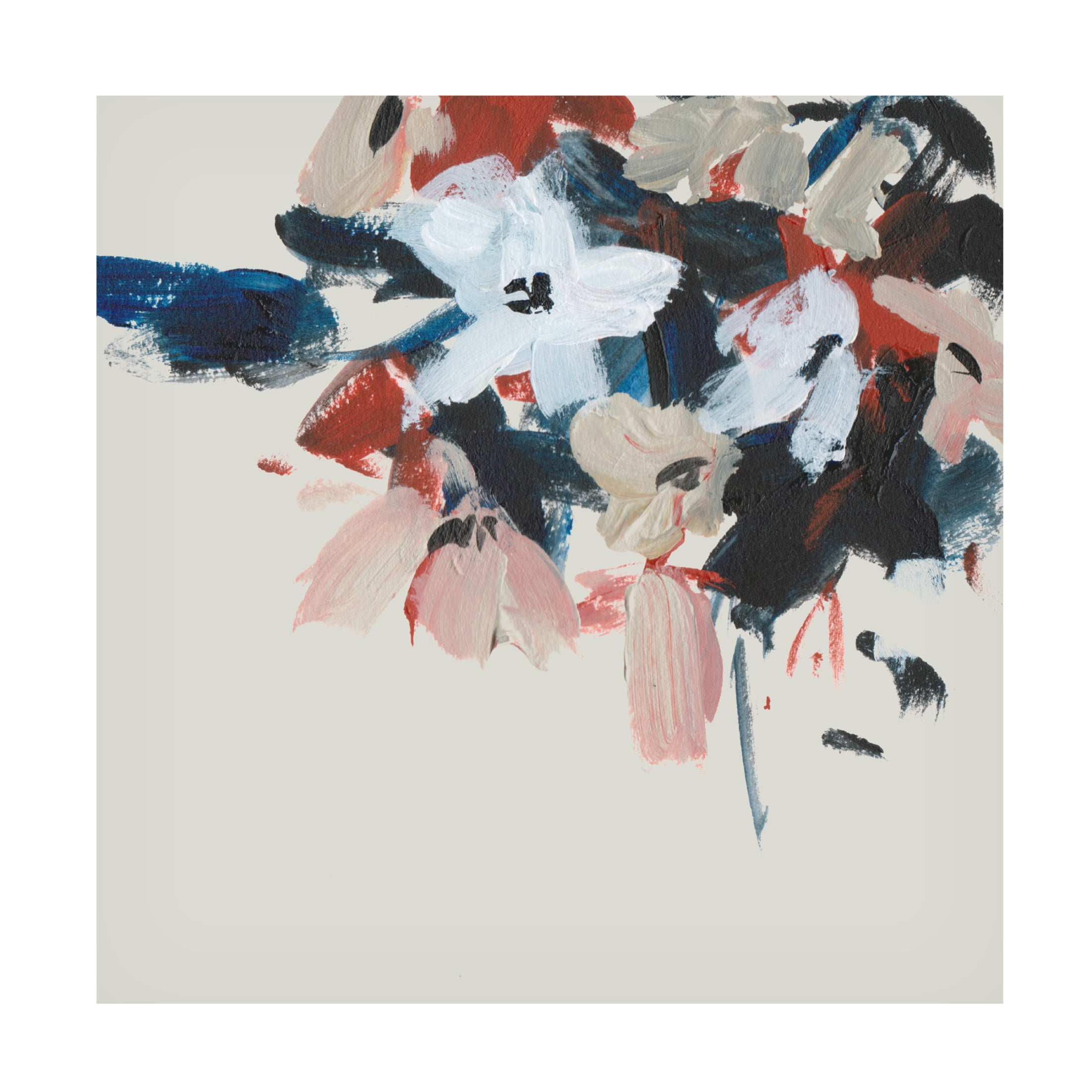 Canvas Wall Art - Melissa Wang 'Indigo and Crimson Blooms V' Wall Art for Living Room, Bedroom, or Office Décor by Trademark Fine Art - 24 x 24 Inches