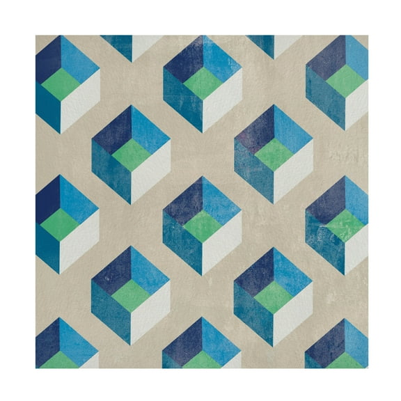 Canvas Wall Art - Melissa Wang 'Little Cubes I' Wall Art for Living Room, Bedroom, or Office Décor by Trademark Fine Art - 14 x 14 Inches