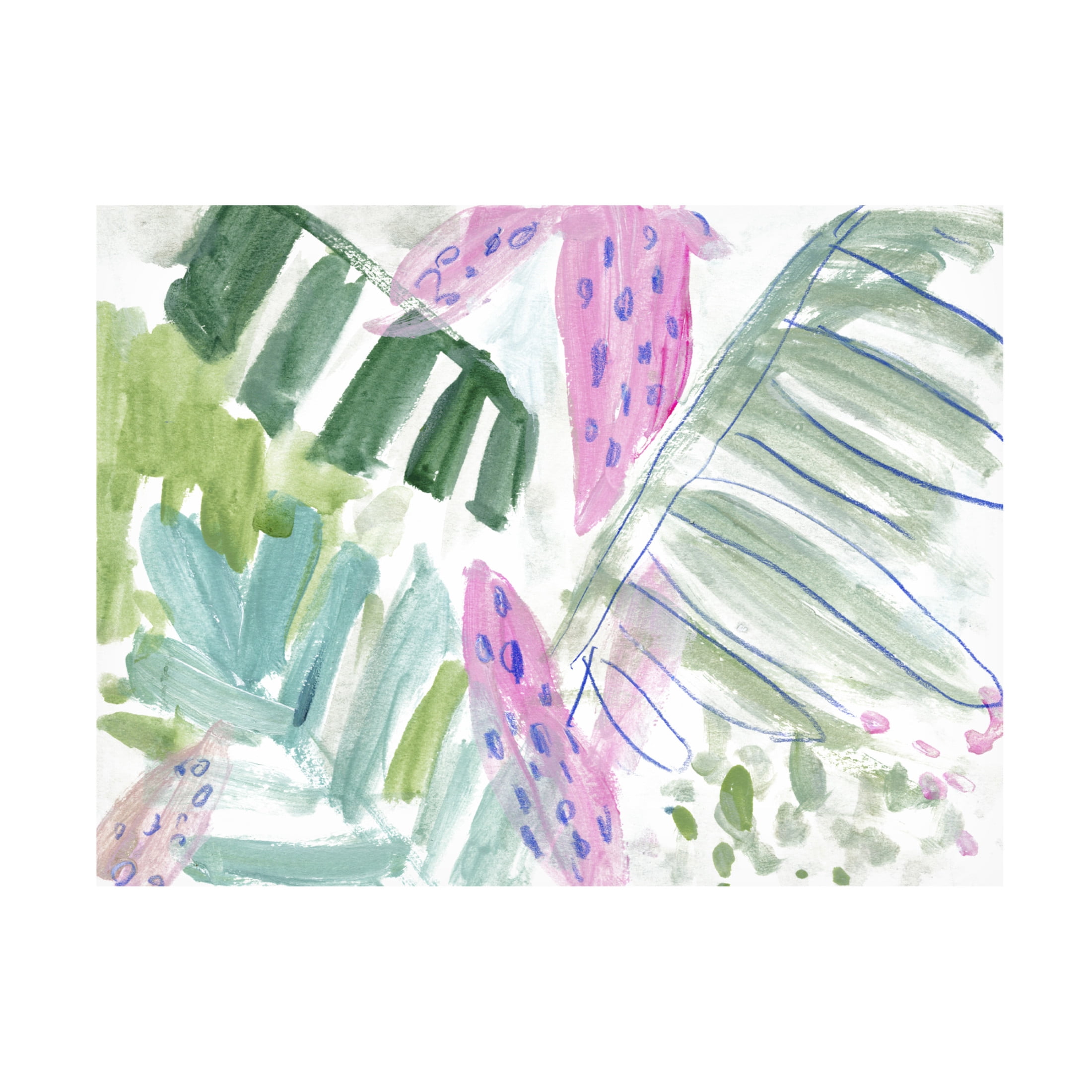 Canvas Wall Art - Melissa Wang 'Tropical Abstraction I' Wall Art for Living Room, Bedroom, or Office Décor by Trademark Fine Art - 19 x 14 Inches