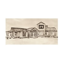 Canvas Wall Art - Melissa Wang 'Village at Sunset II' Wall Art for Living Room, Bedroom, or Office Décor by Trademark Fine Art - 19 x 10 Inches