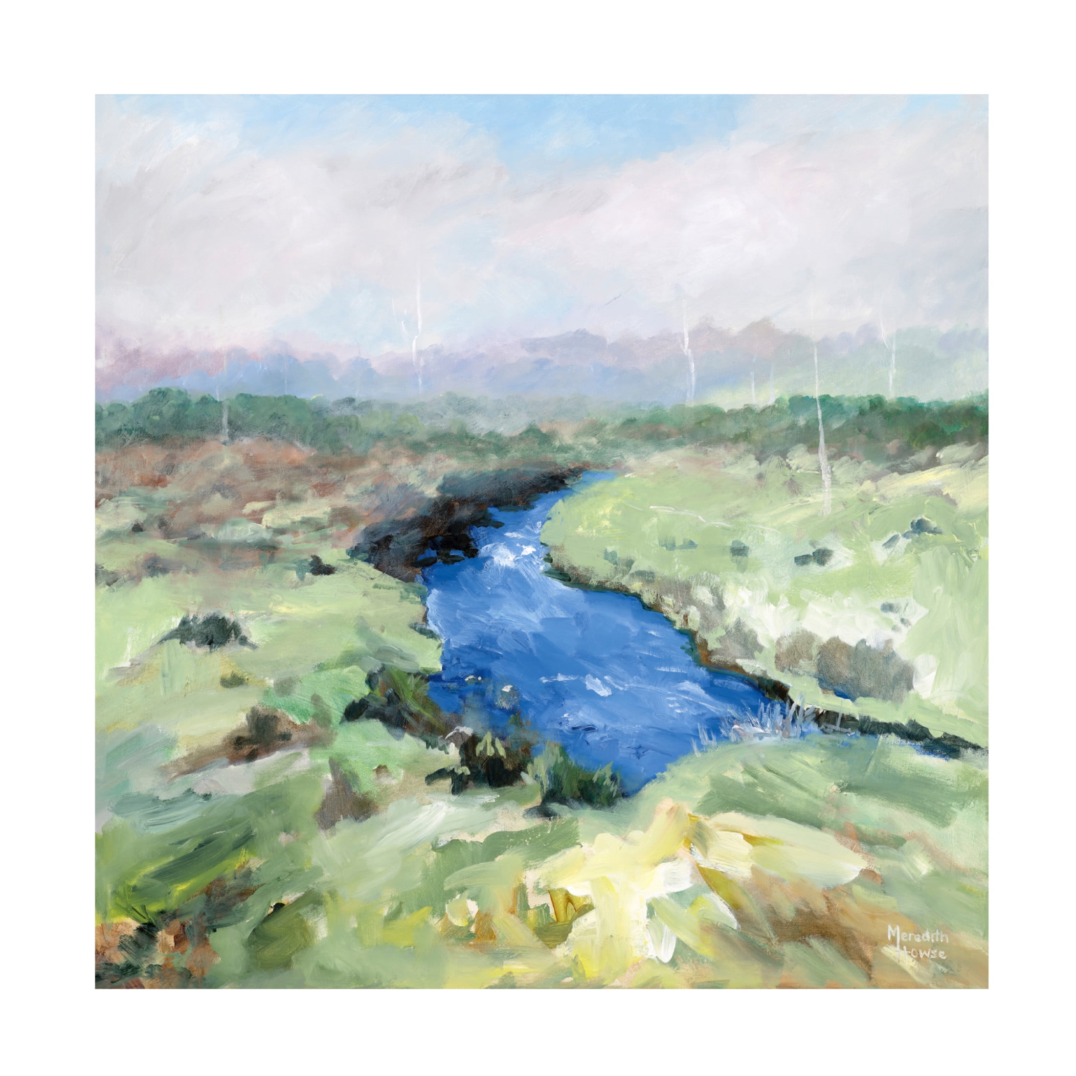 Canvas Wall Art - Meredith Howse 'Iris River' Wall Art for Living Room, Bedroom, or Office Décor by Trademark Fine Art - 14 x 14 Inches