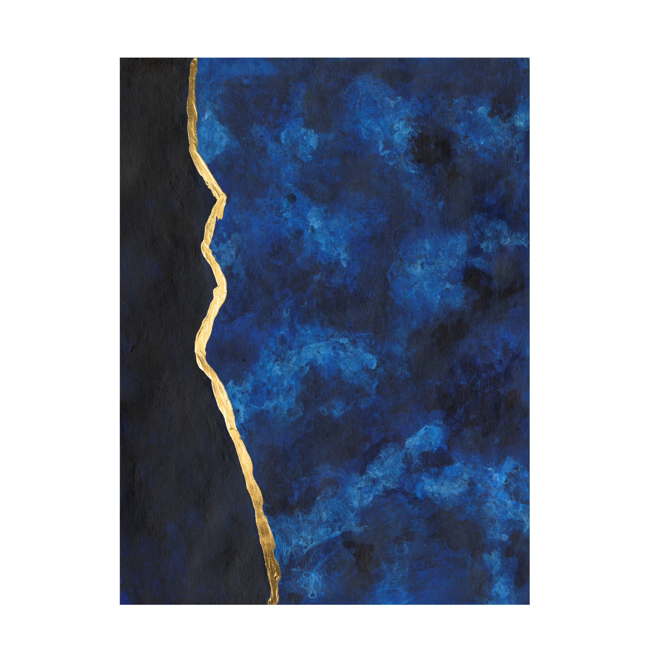 Canvas Wall Art - Michael Willett 'Gilt Indigo II' Wall Art for Living Room, Bedroom, or Office Décor by Trademark Fine Art - 24 x 32 Inches
