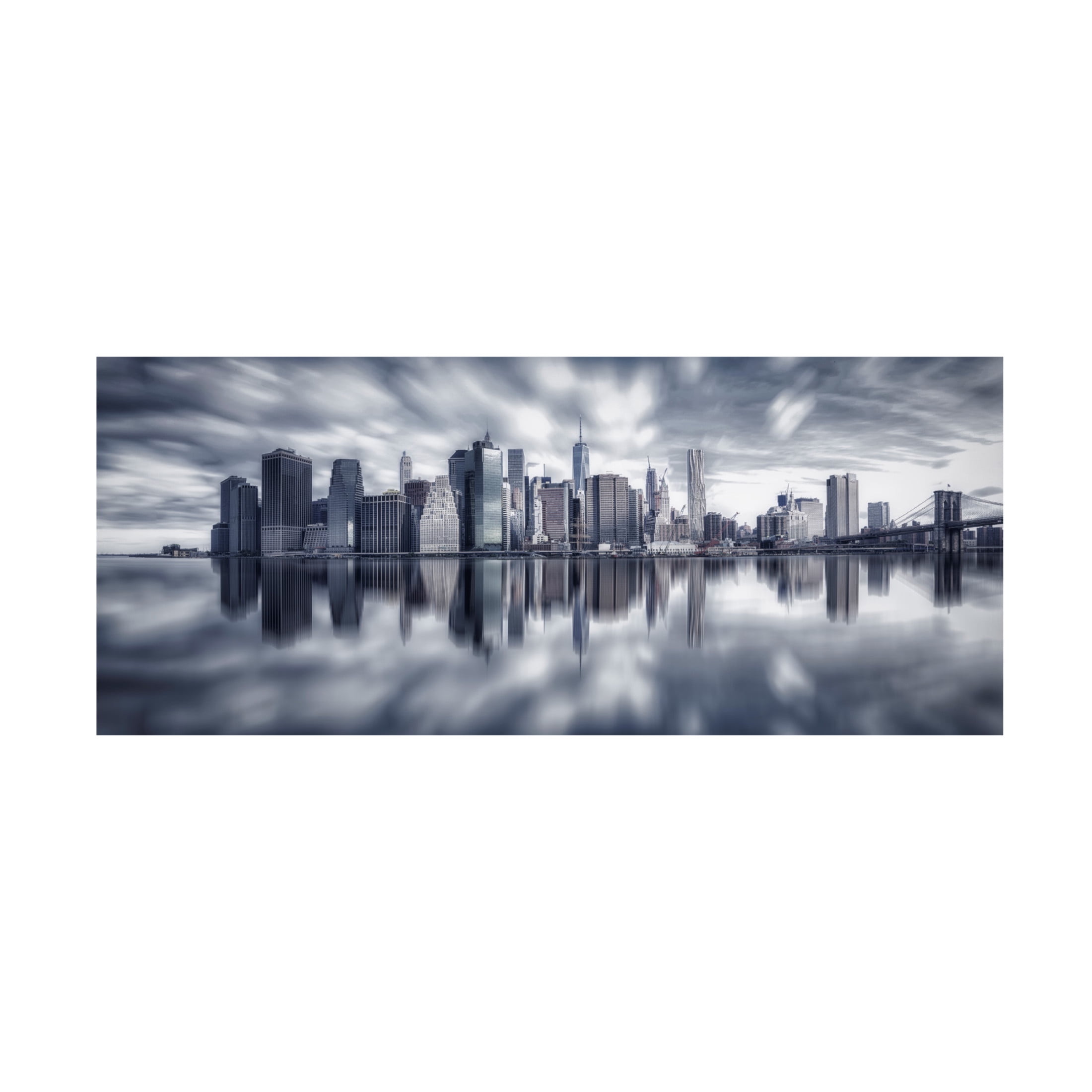 Canvas Wall Art - Michael Zheng 'Manhattan Reflection' Wall Art for Living Room, Bedroom, or Office Décor by Trademark Fine Art - 19 x 8 Inches