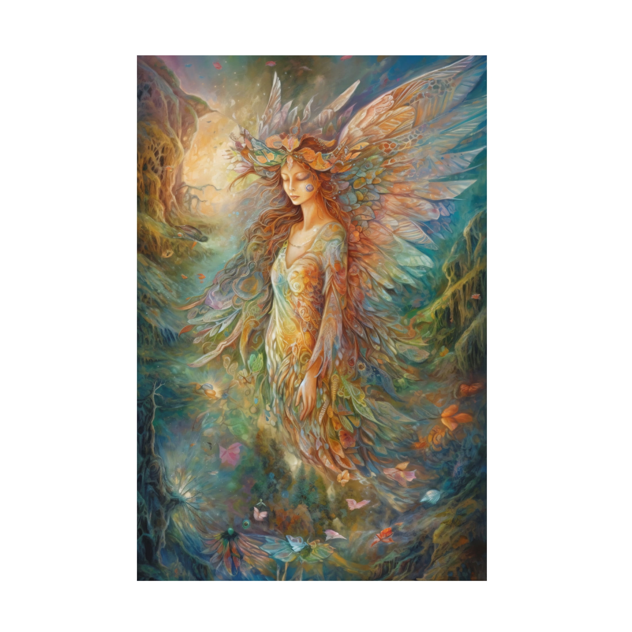 Canvas Wall Art - Mikey Bergman 'Jw Faerie 35' Wall Art for Living Room, Bedroom, or Office Décor by Trademark Fine Art - 22 x 32 Inches