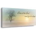thumbnail image 1 of Canvas Wall Art of Misty Sunset & Tree Plant Picture For Bedroom Home Above Bed, White Country Wood Sign For Bathroom, Give It To God & Go to Sleep Artwork Decor, Inner Unframed, 1 of 3