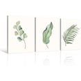 thumbnail image 1 of Canvas Wall Art Modern green plant series Wall Art Prints Watercolor green leaves poster and print canvas oil painting Wall Prints Framed for Bathroom Living Room Home Office Kitchen Wall Décor, 1 of 6