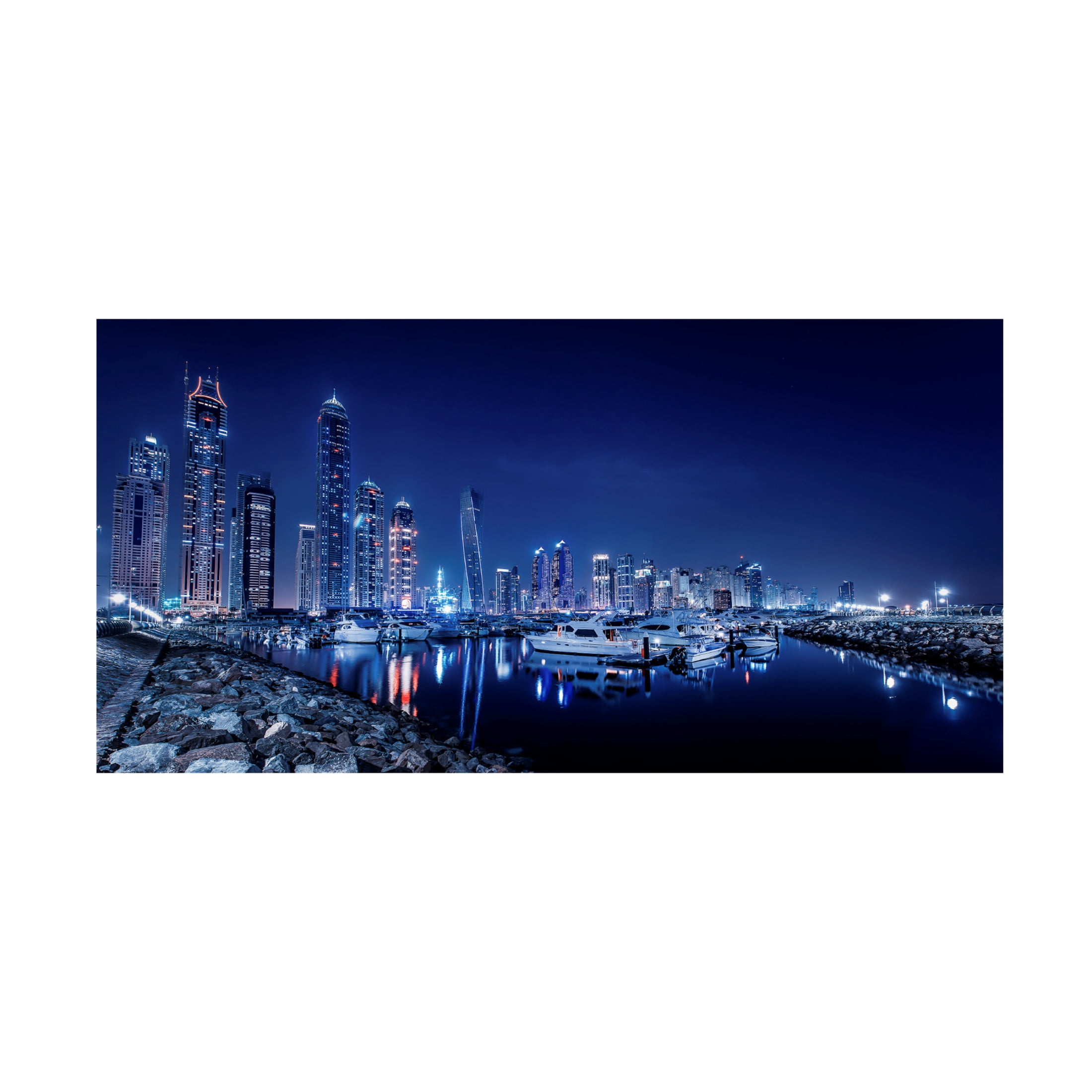 Canvas Wall Art - Mohamed Raof 'Blue Night' Wall Art for Living Room, Bedroom, or Office D?cor by Trademark Fine Art - 32 x 16 Inches