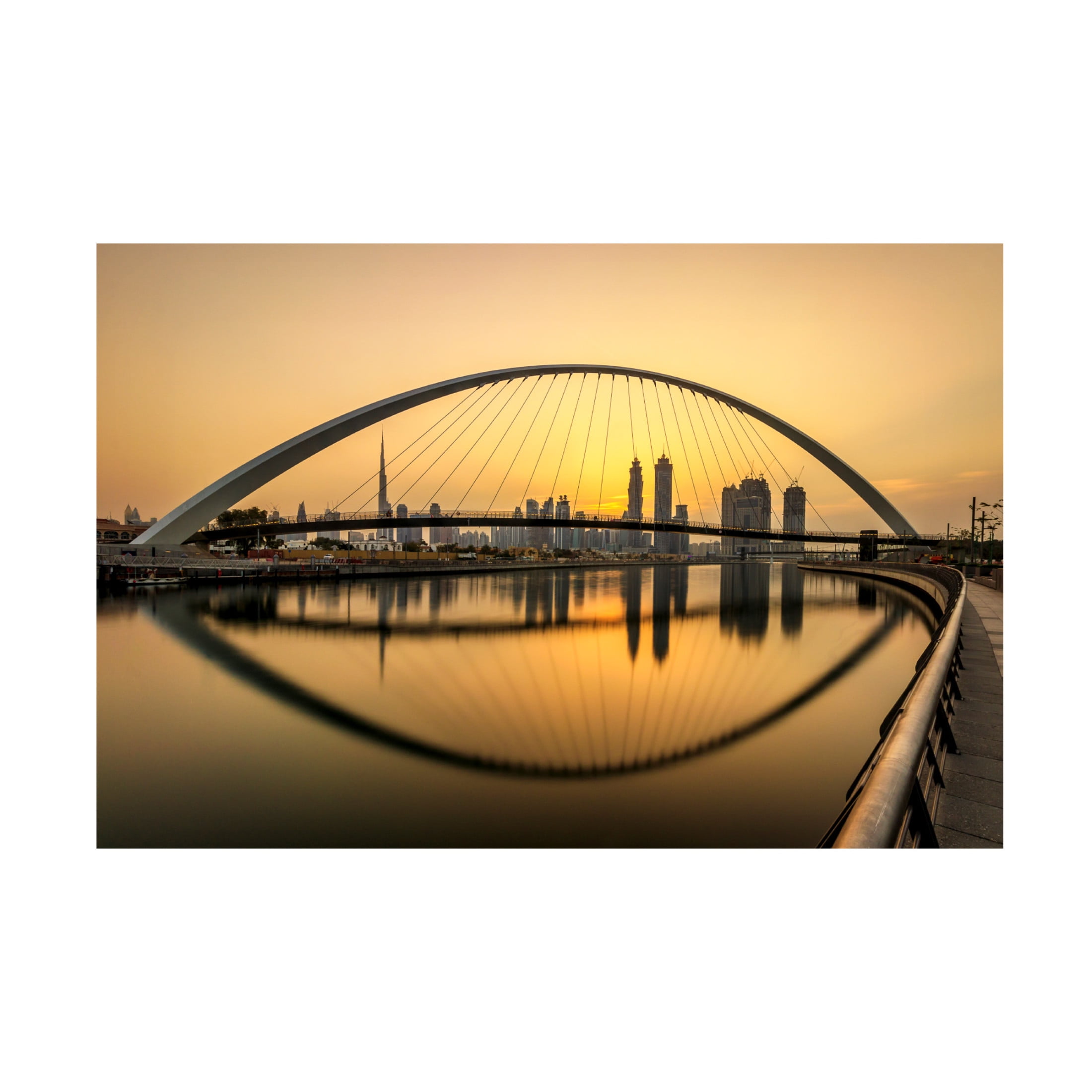Canvas Wall Art - Mohammed Shamaa 'Dubai Water Canal' Wall Art for Living Room, Bedroom, or Office D?cor by Trademark Fine Art - 32 x 22 Inches