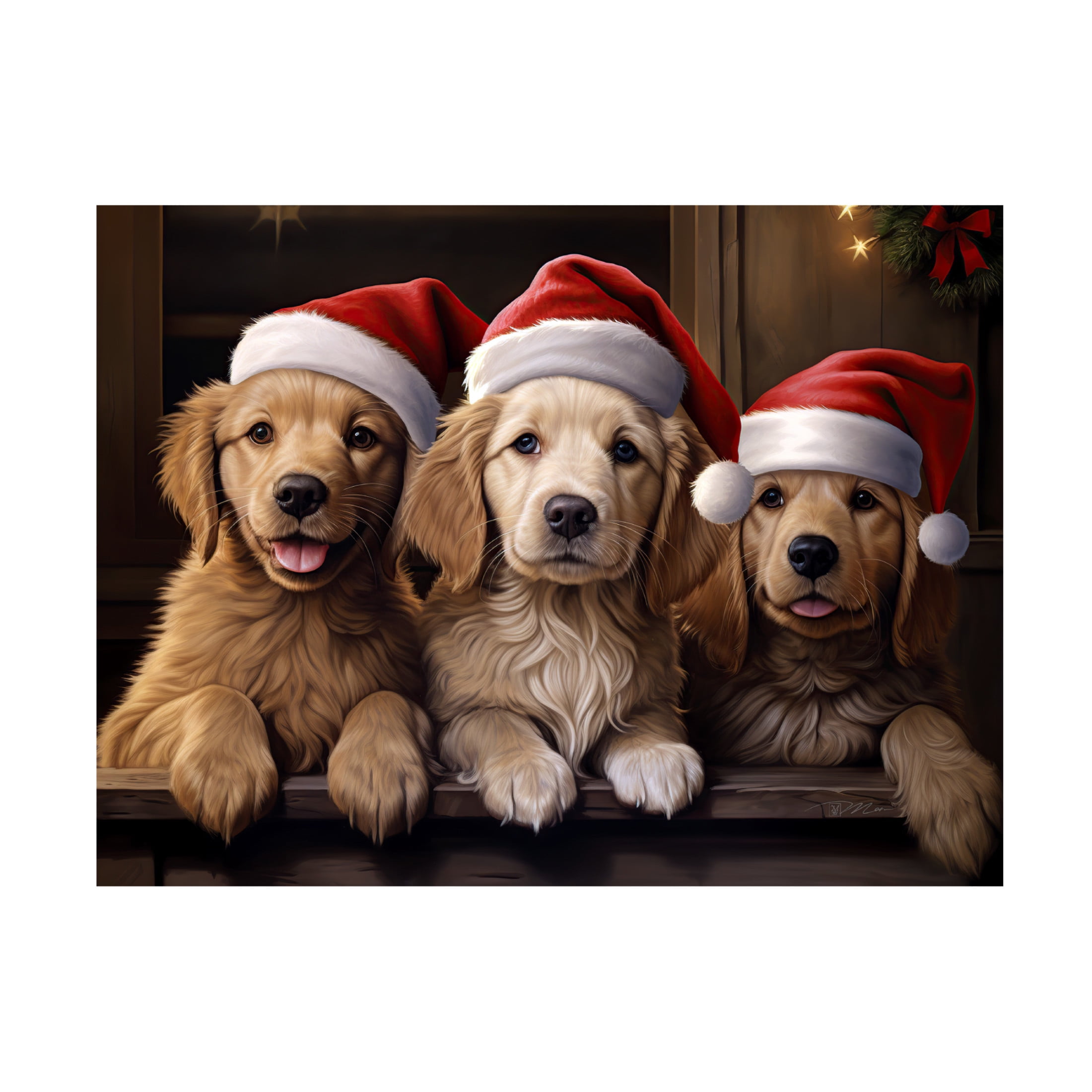 Canvas Wall Art - Momart 'Christmas Friends 5' Wall Art for Living Room, Bedroom, or Office Décor by Trademark Fine Art - 32 x 24 Inches