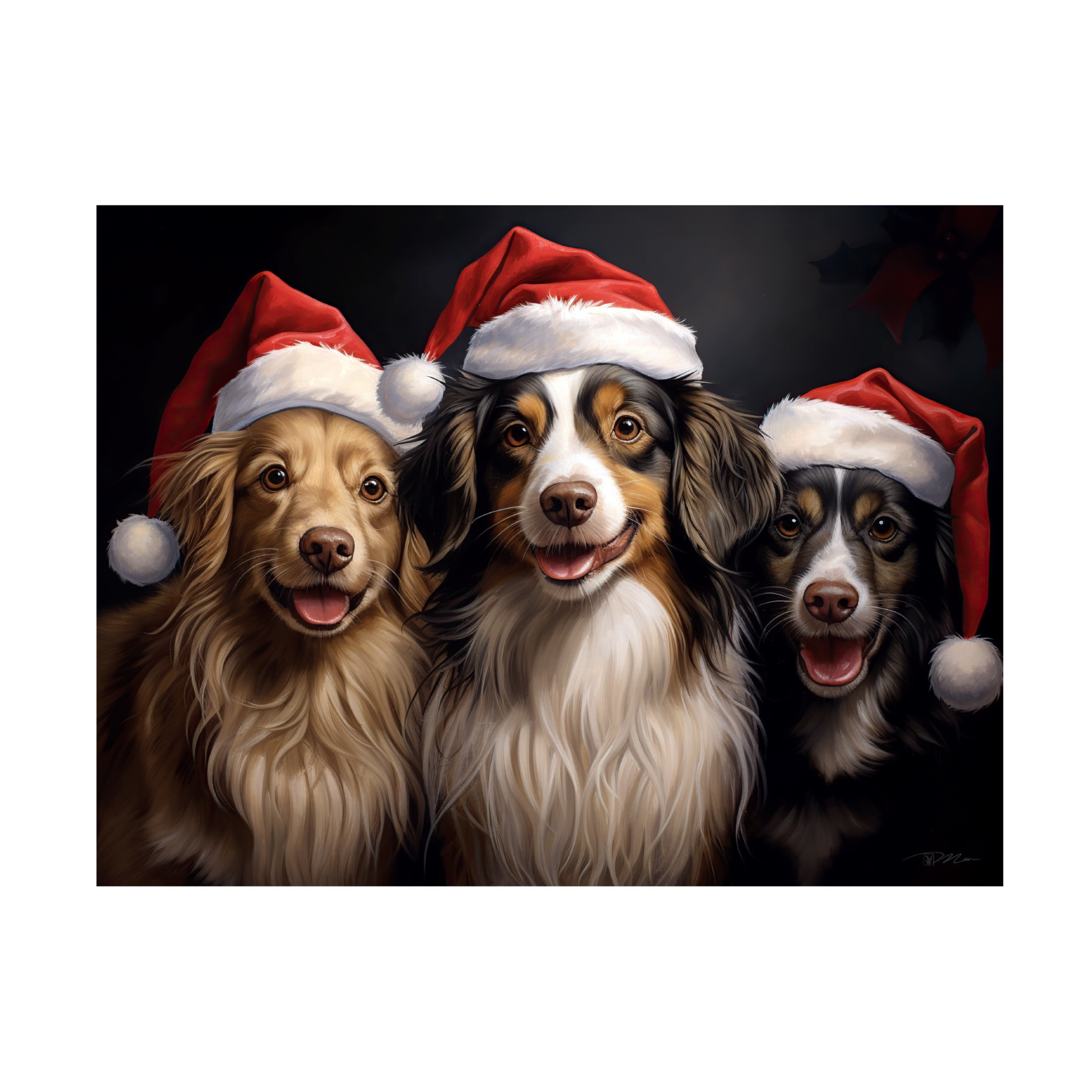 Canvas Wall Art - Momart 'Christmas Friends 6' Wall Art for Living Room, Bedroom, or Office Décor by Trademark Fine Art - 19 x 14 Inches