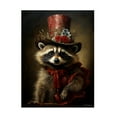 thumbnail image 1 of Canvas Wall Art - Momart 'Cute Raccoon With A Red Hat Baroque Style 1' Wall Art for Living Room, Bedroom, or Office DÃ©cor by Trademark Fine Art - 24 x 32 Inches, 1 of 4