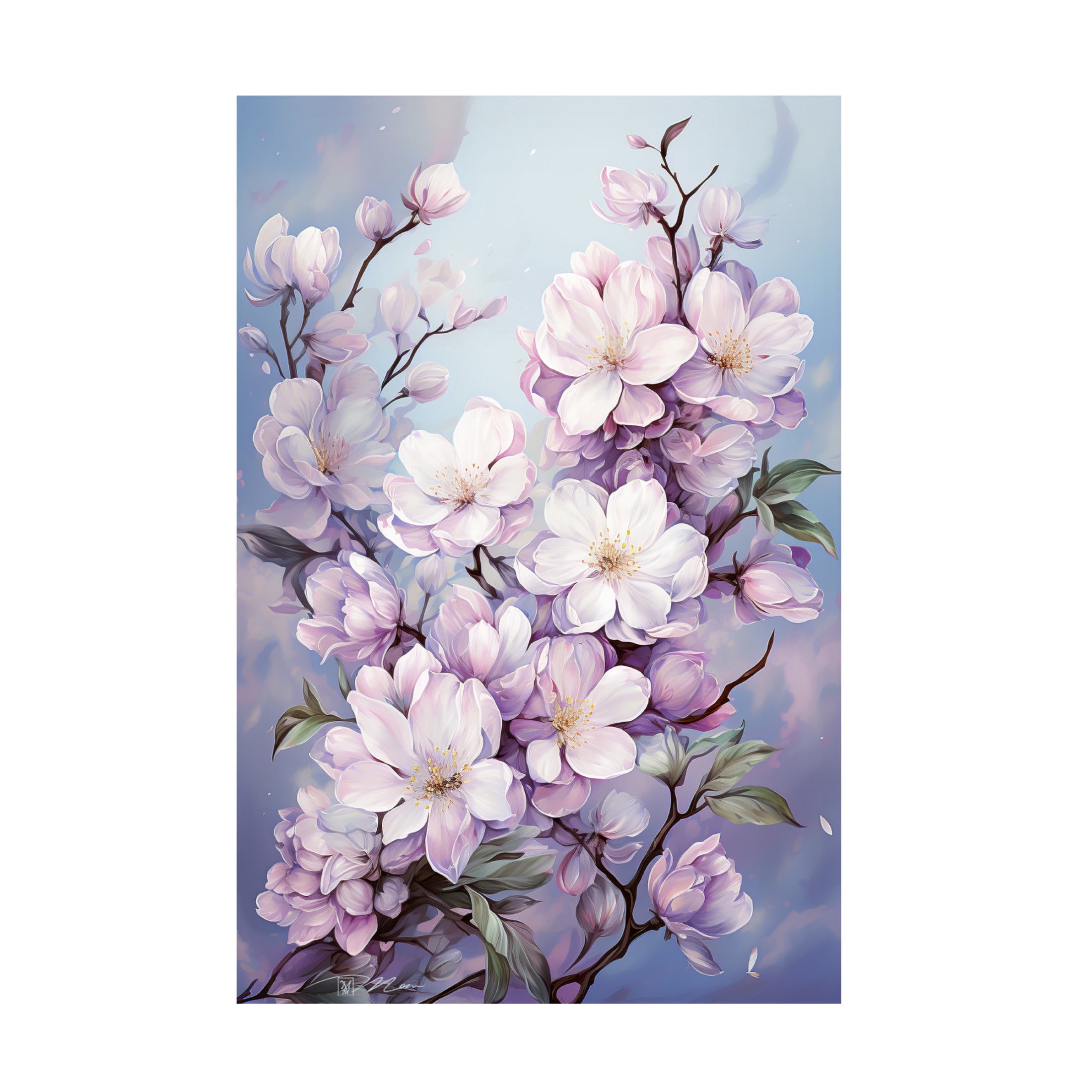 Canvas Wall Art - Momart 'Moon Of Lilac 3' Wall Art for Living Room, Bedroom, or Office Décor by Trademark Fine Art - 30 x 47 Inches