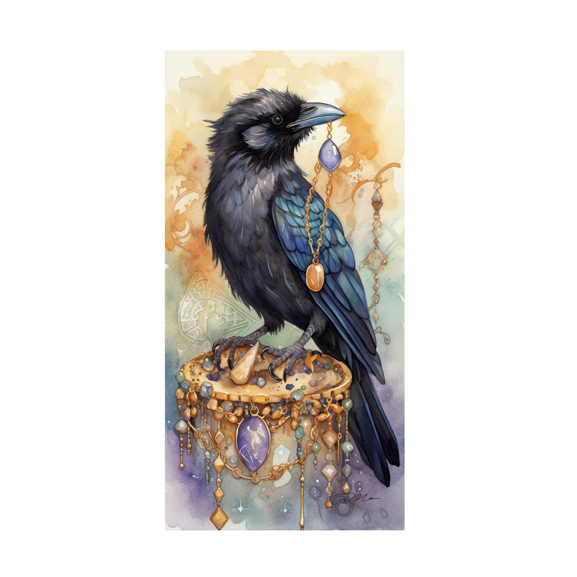 Canvas Wall Art - Momart 'Treasure Keepers Rave 3' Wall Art for Living Room, Bedroom, or Office Décor by Trademark Fine Art - 12 x 24 Inches