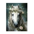 thumbnail image 1 of Canvas Wall Art - Momart 'White Horse Crowned By Flowers' Wall Art for Living Room, Bedroom, or Office Décor by Trademark Fine Art - 18 x 24 Inches, 1 of 4