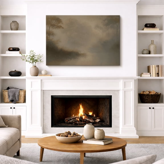 Canvas Wall Art Moody Mist River Landscape Print for Living Room Decoration - 24"x36"