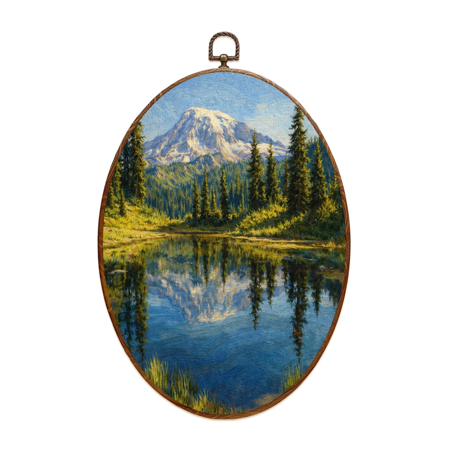 Canvas Wall Art Mount Rainier National Park Oval Framed Canvas Prints ...