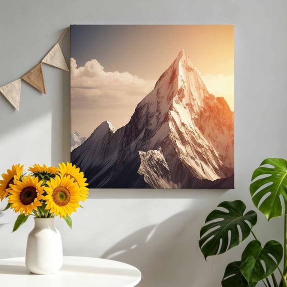 Canvas Wall Art Mountains Natural Canvas Art Print Landscape Alps Pictures Wall Decor for Living Room Bedroom Artwork Decorations Stretched Framed Ready to Hang 10"x10"