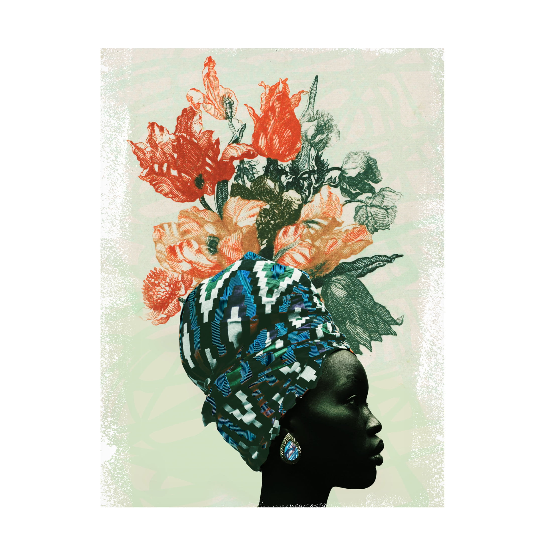 Canvas Wall Art - NUMA Art 'Black and Bloom 3' Wall Art for Living Room, Bedroom, or Office Décor by Trademark Fine Art - 35 x 47 Inches