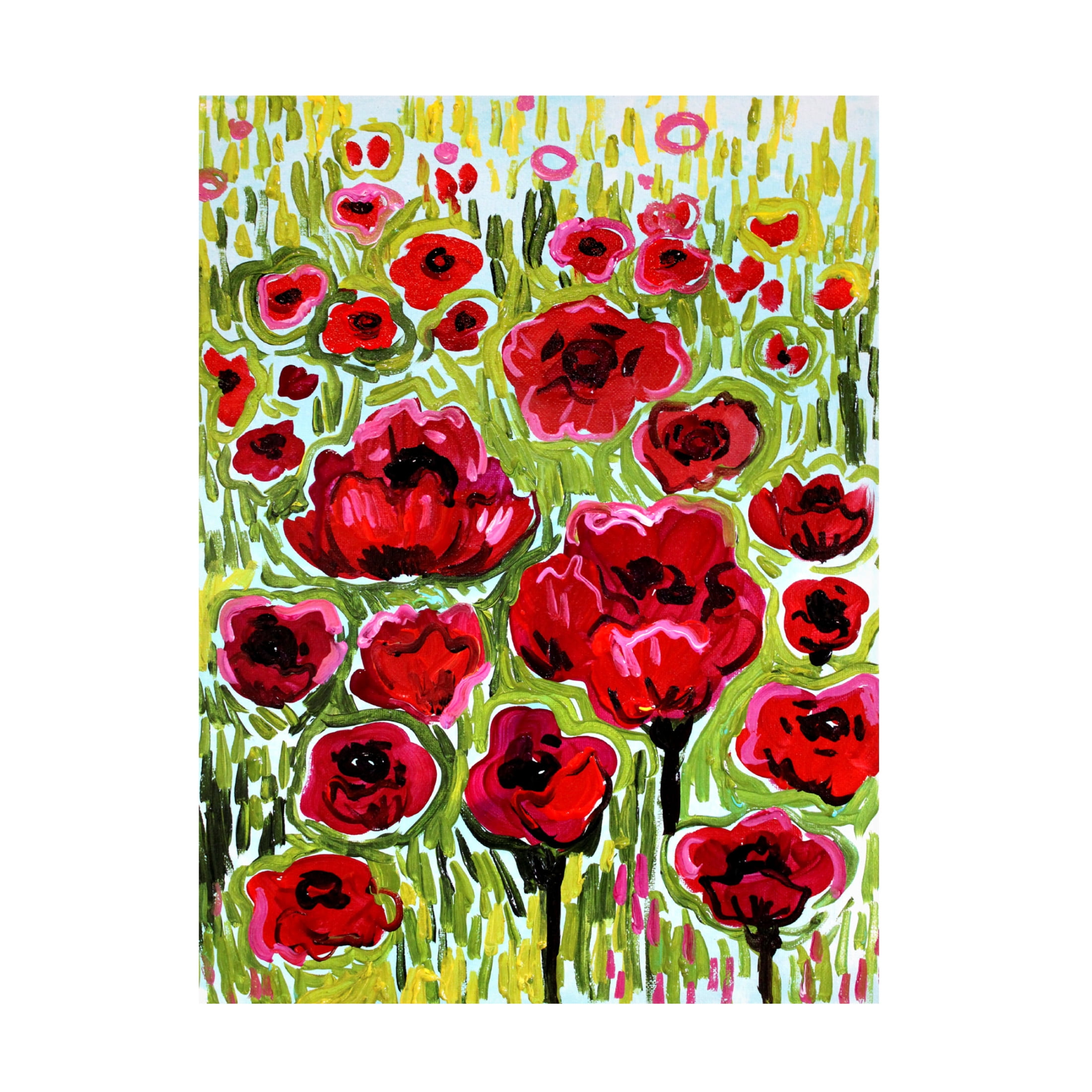 Canvas Wall Art - Natasha Wescoat 'Poppy Dream' Wall Art for Living Room, Bedroom, or Office Décor by Trademark Fine Art - 35 x 47 Inches