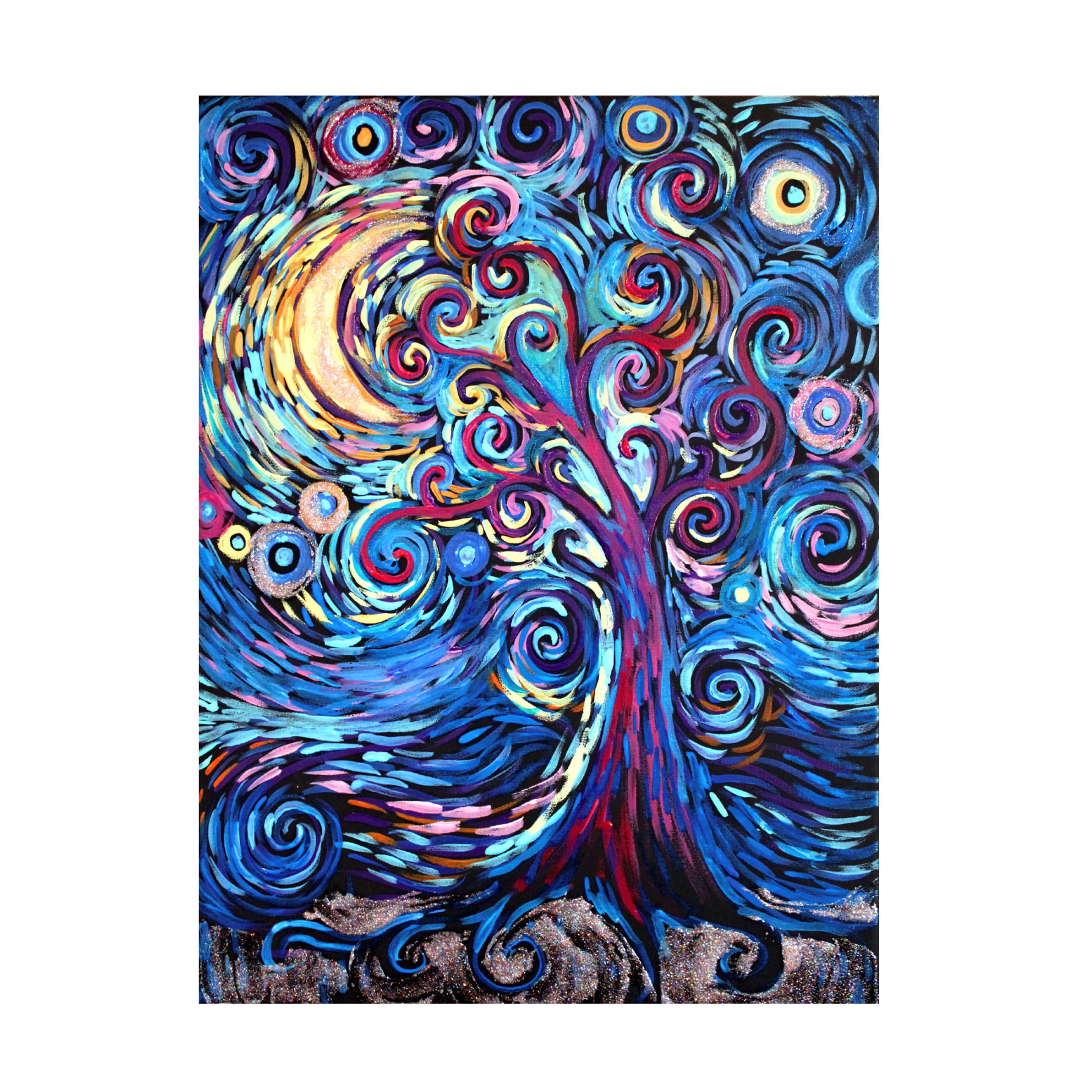 Canvas Wall Art - Natasha Wescoat 'Stormy Night' Wall Art for Living Room, Bedroom, or Office Décor by Trademark Fine Art - 24 x 32 Inches