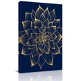thumbnail image 1 of Canvas Wall Art, Navy Blue Yellow Spring Floral Framed Canvas Prints for Kitchen Bedroom, Abstract Blossoms Botanical Small Gallery Wrapped Wall Decor for Home Office, Gifts, 8"x12" Ship Next Day, 1 of 9