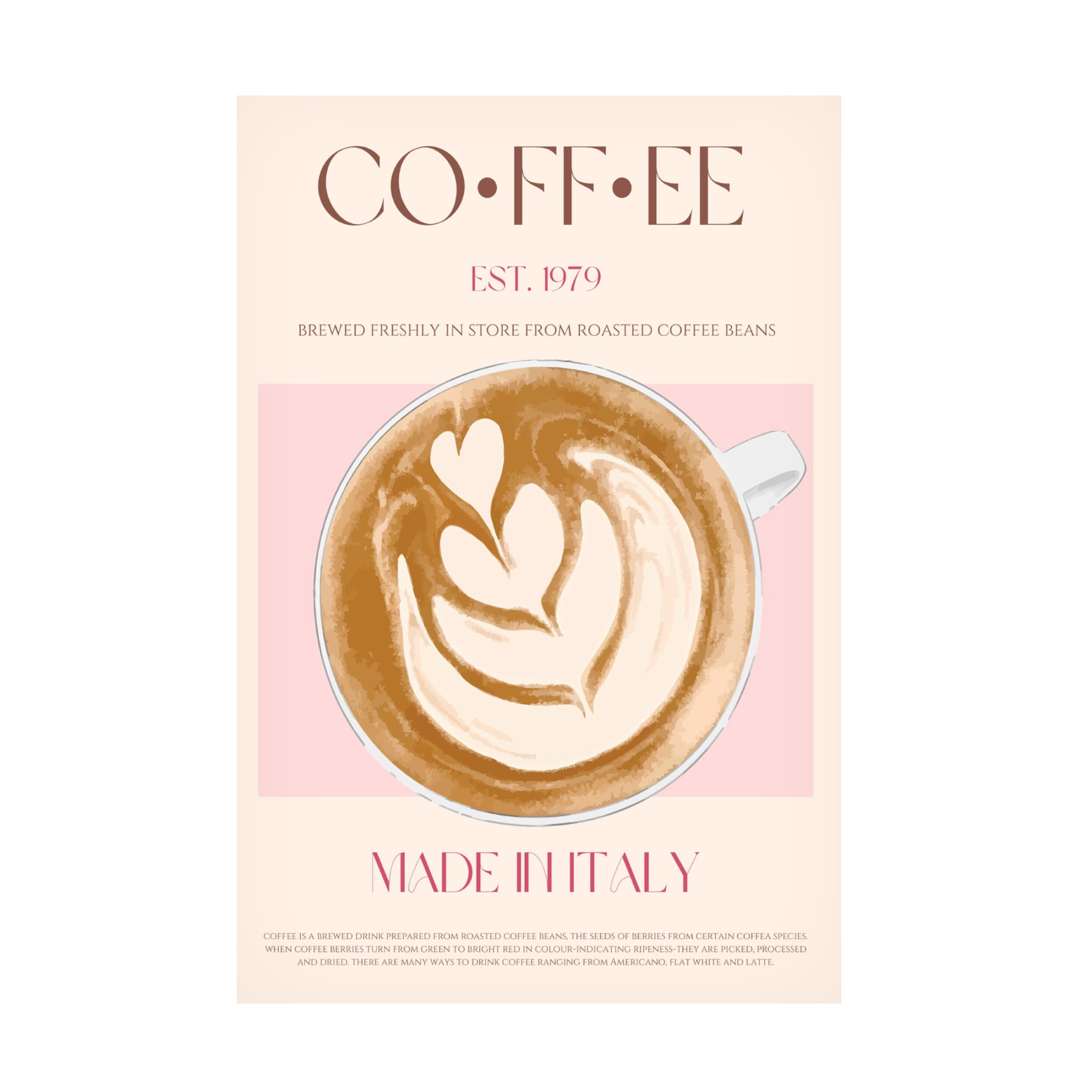 Canvas Wall Art - Nazma Khokhar 'Coffee' Wall Art for Living Room, Bedroom, or Office D?cor by Trademark Fine Art - 12 x 19 Inches
