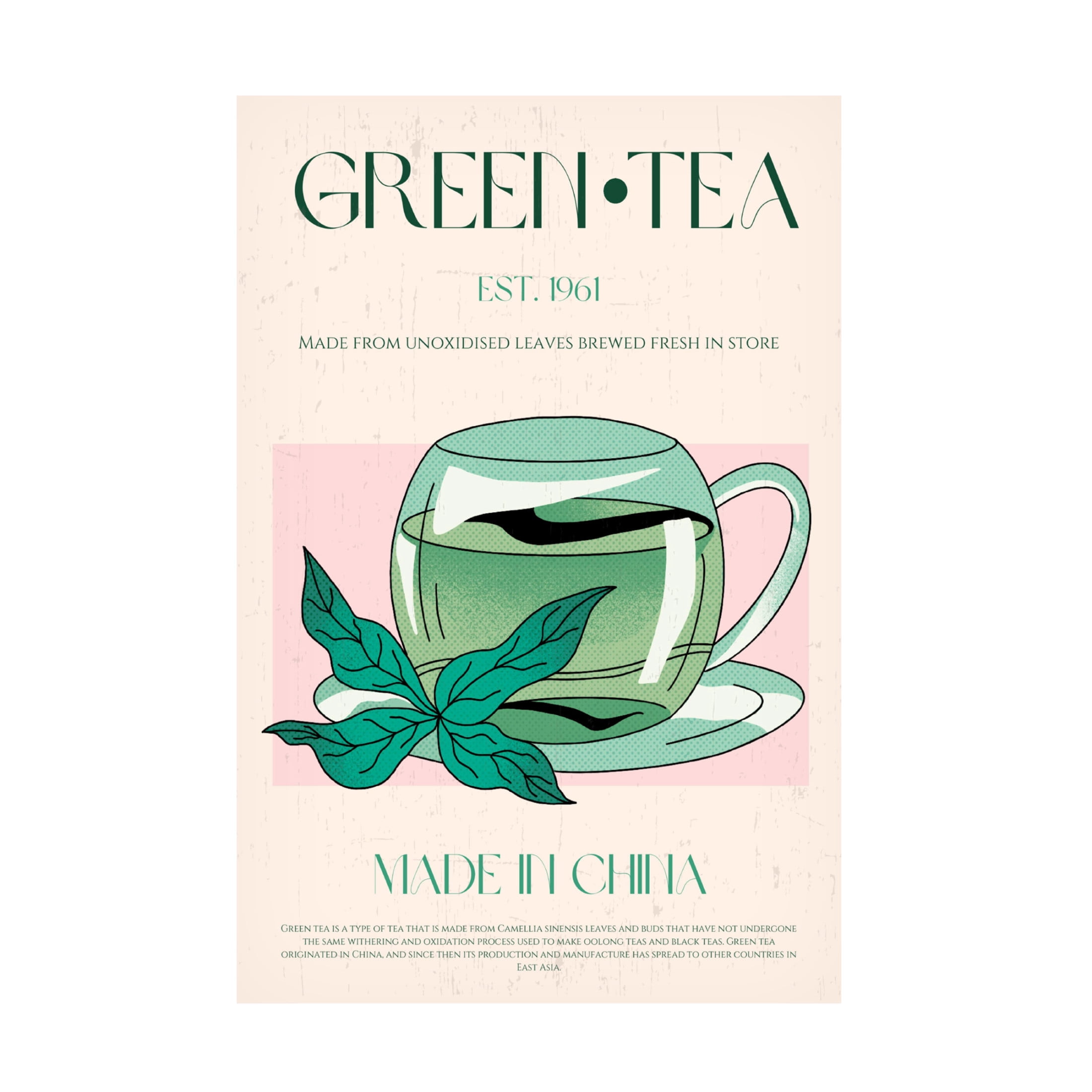 Canvas Wall Art - Nazma Khokhar 'Green Tea No1' Wall Art for Living Room, Bedroom, or Office D?cor by Trademark Fine Art - 12 x 19 Inches