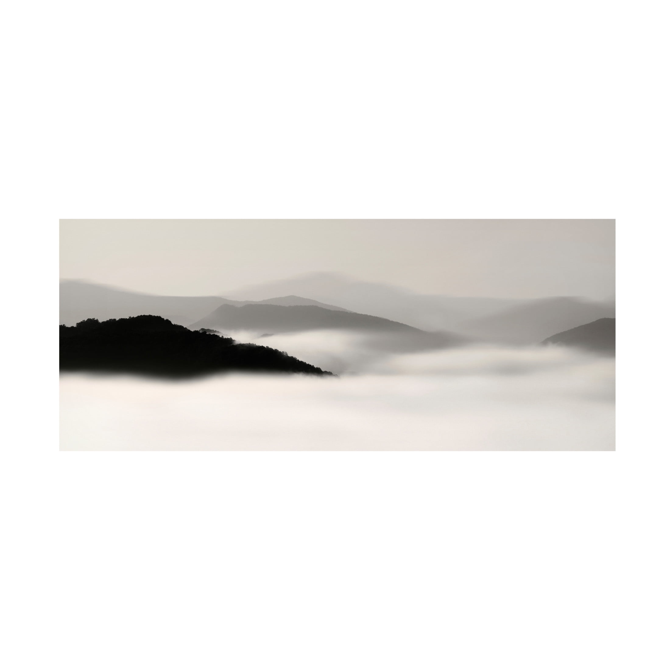 Canvas Wall Art - Nicholas Bell 'Mountain Fog No. 2' Wall Art for Living Room, Bedroom, or Office Décor by Trademark Fine Art - 47 x 20 Inches