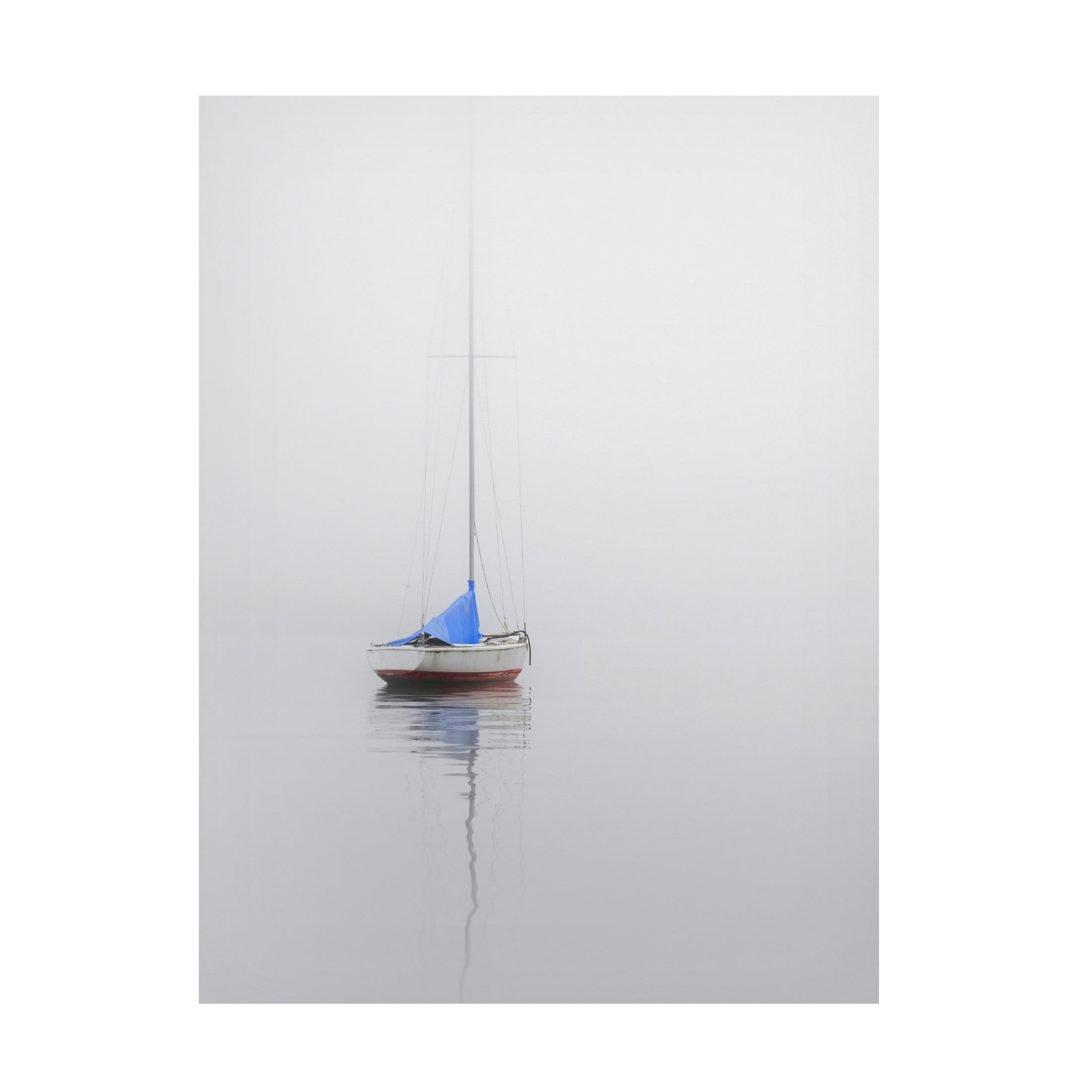 Canvas Wall Art - Nicholas Bell 'Sailboat; Red, White & Blue' Wall Art for Living Room, Bedroom, or Office Décor by Trademark Fine Art - 35 x 47 Inches