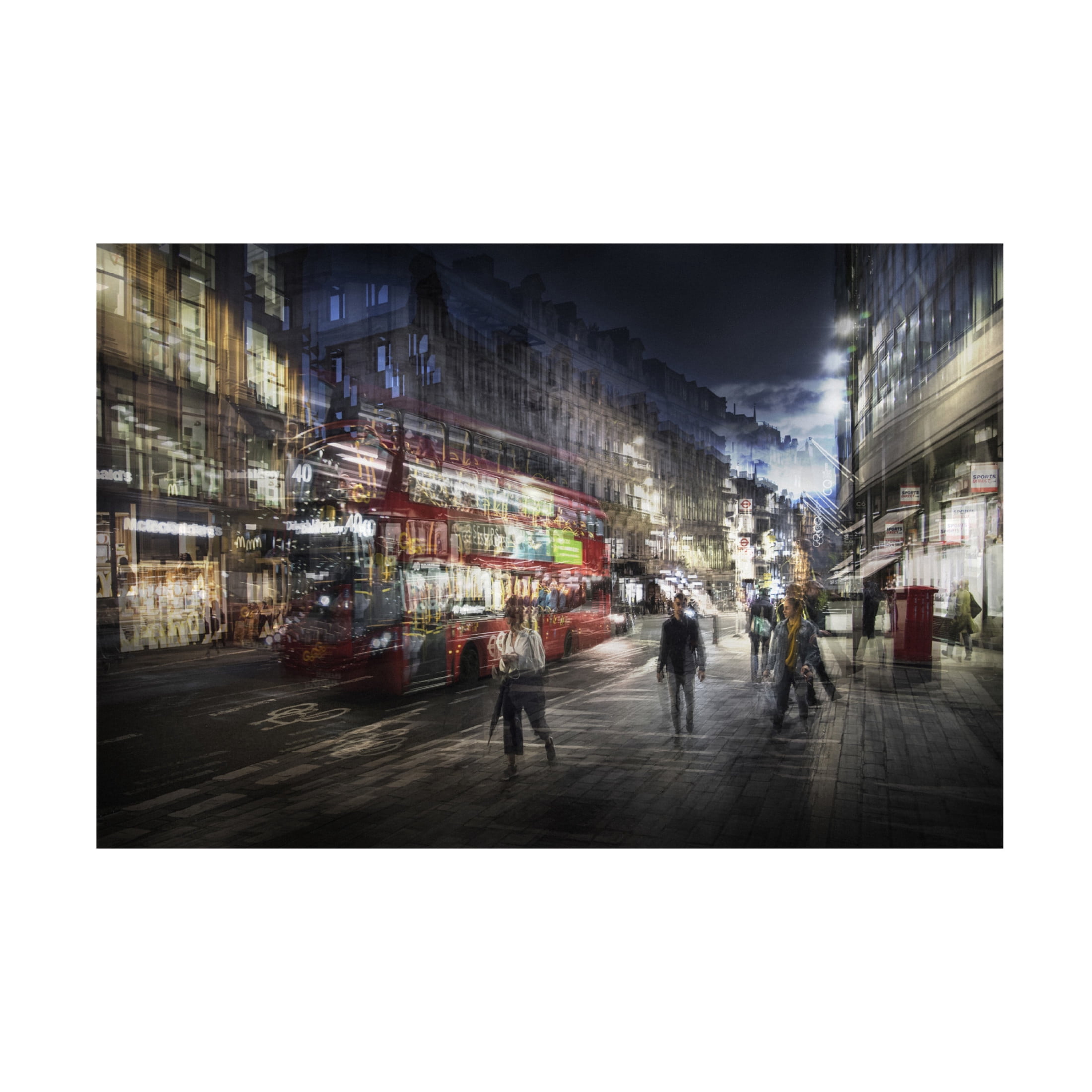 Canvas Wall Art - Nicodemo Quaglia 'On The Streets Of London' Wall Art for Living Room, Bedroom, or Office D?cor by Trademark Fine Art - 19 x 12 Inches