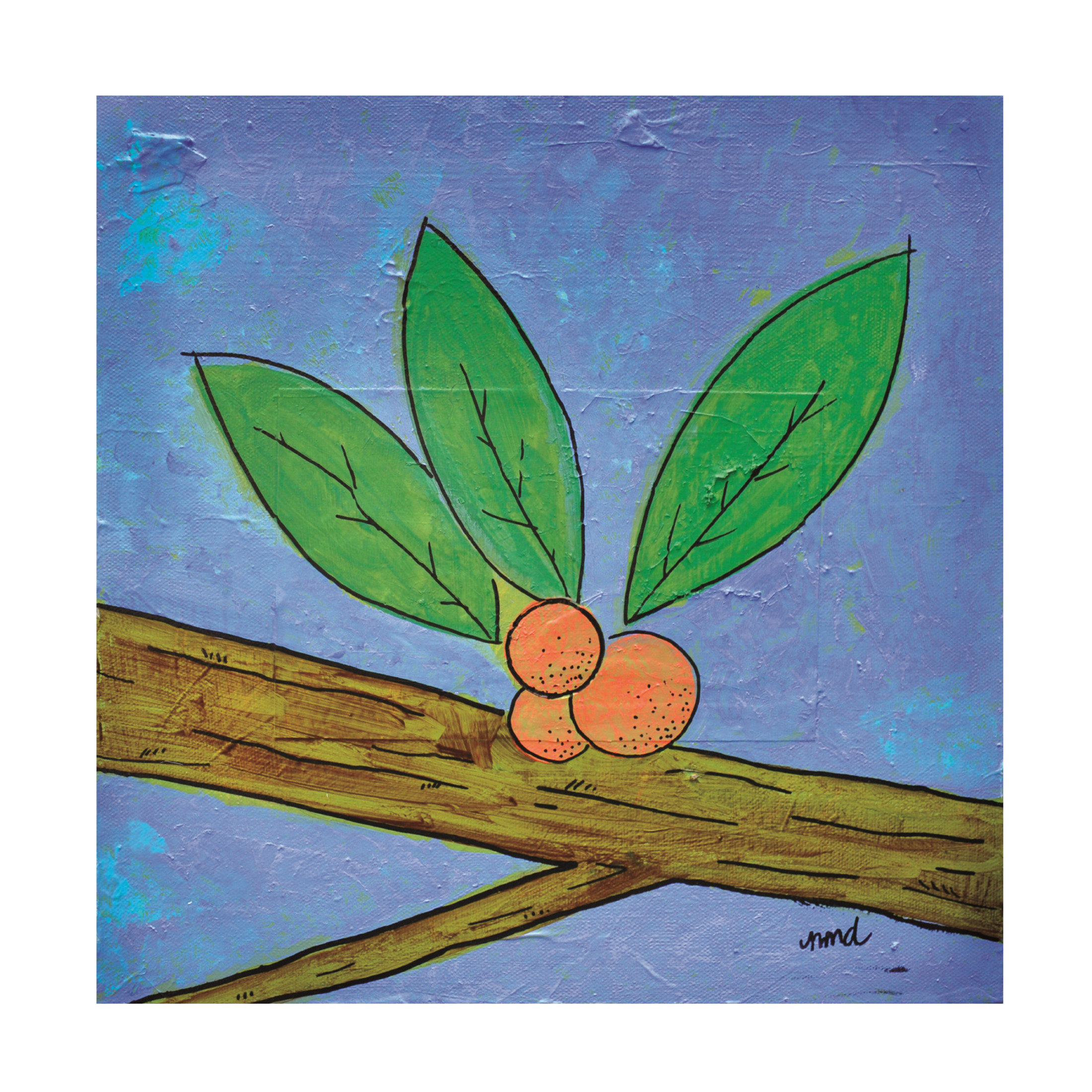 Canvas Wall Art - Nicole Dietz 'Berries' Wall Art for Living Room, Bedroom, or Office Décor by Trademark Fine Art - 14 x 14 Inches