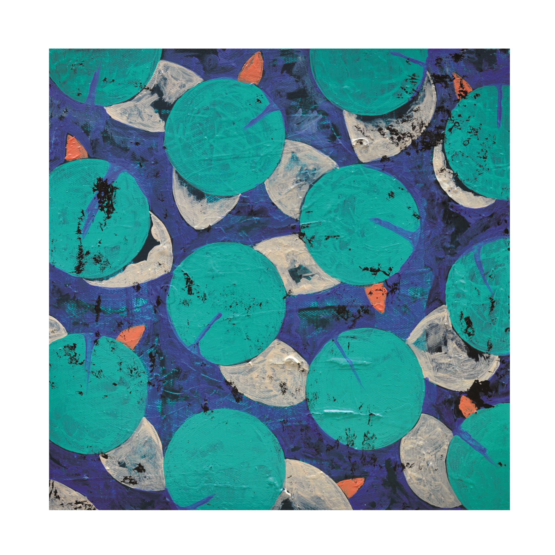 Canvas Wall Art - Nicole Dietz 'Lilypads' Wall Art for Living Room, Bedroom, or Office Décor by Trademark Fine Art - 14 x 14 Inches