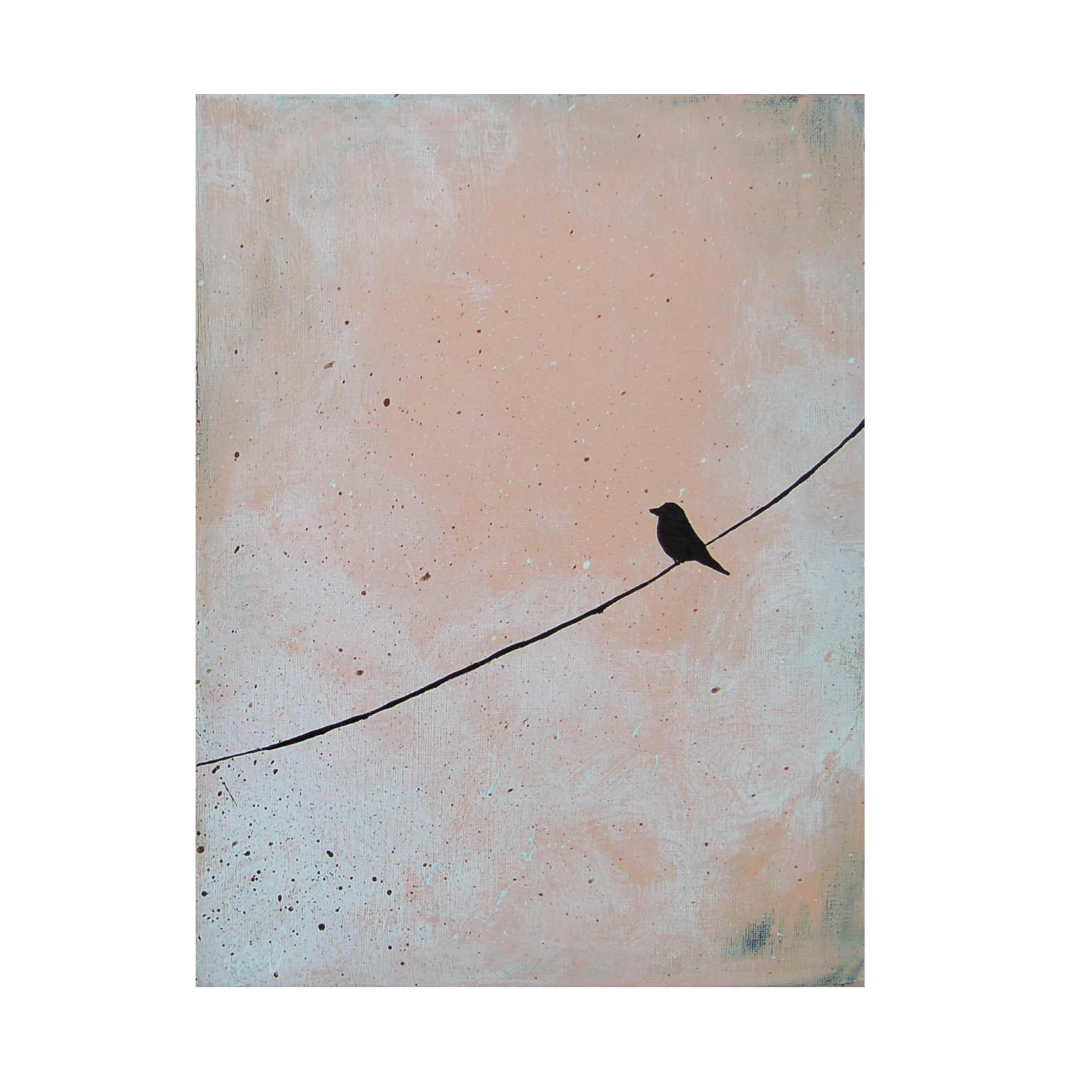 Canvas Wall Art - Nicole Dietz 'Pink Bird' Wall Art for Living Room, Bedroom, or Office Décor by Trademark Fine Art - 14 x 19 Inches