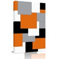 thumbnail image 1 of Canvas Wall Art, Orange Black Grey Framed Canvas Prints for Bathroom Hallway, Middle Century Irregular Geo Abstract Art Small Gallery Wrapped Wall Decor for Home Office, Gifts, 8"x10" Ship Next Day, 1 of 9