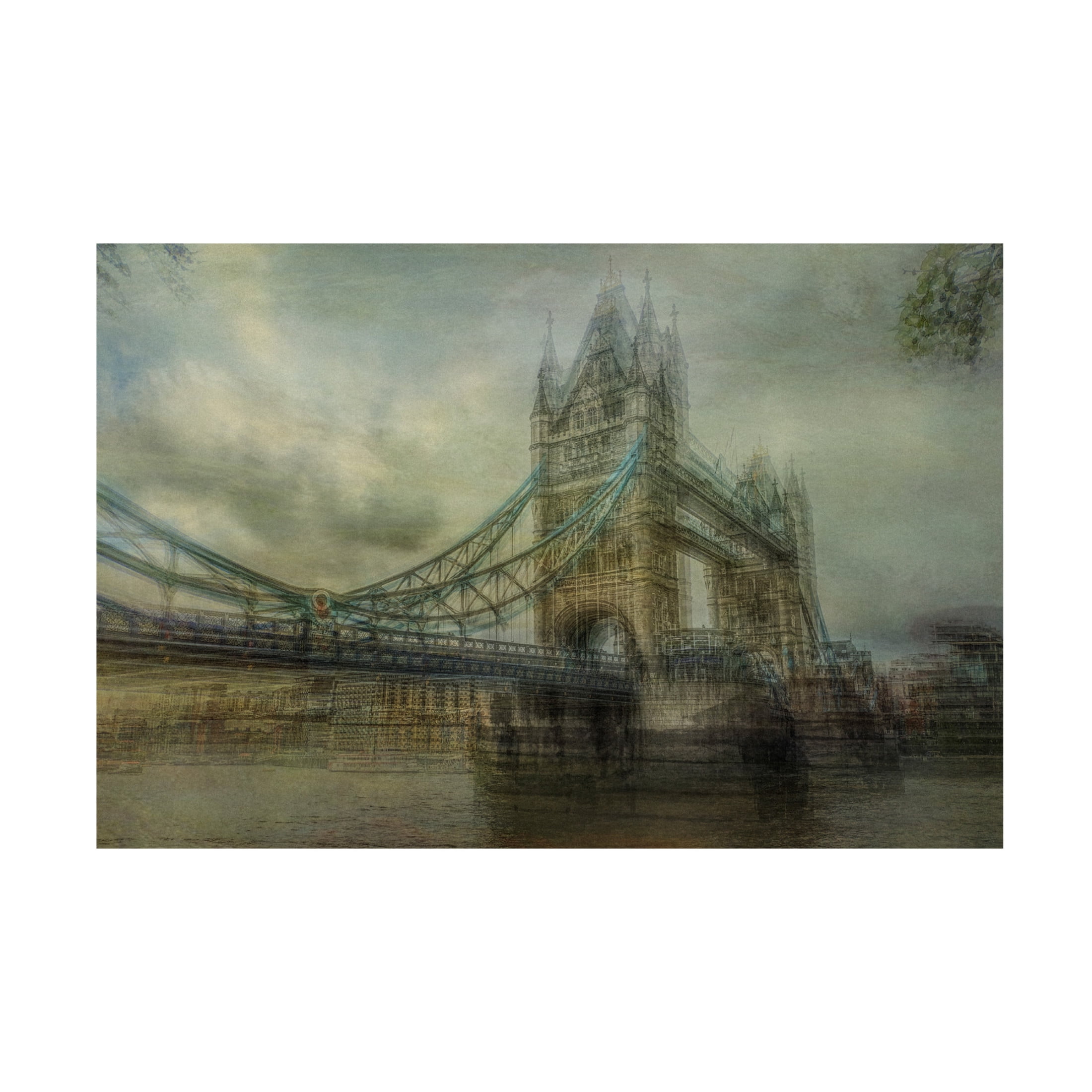 Canvas Wall Art - Orkidea W. 'The Tower Bridge' Wall Art for Living Room, Bedroom, or Office D?cor by Trademark Fine Art - 47 x 30 Inches