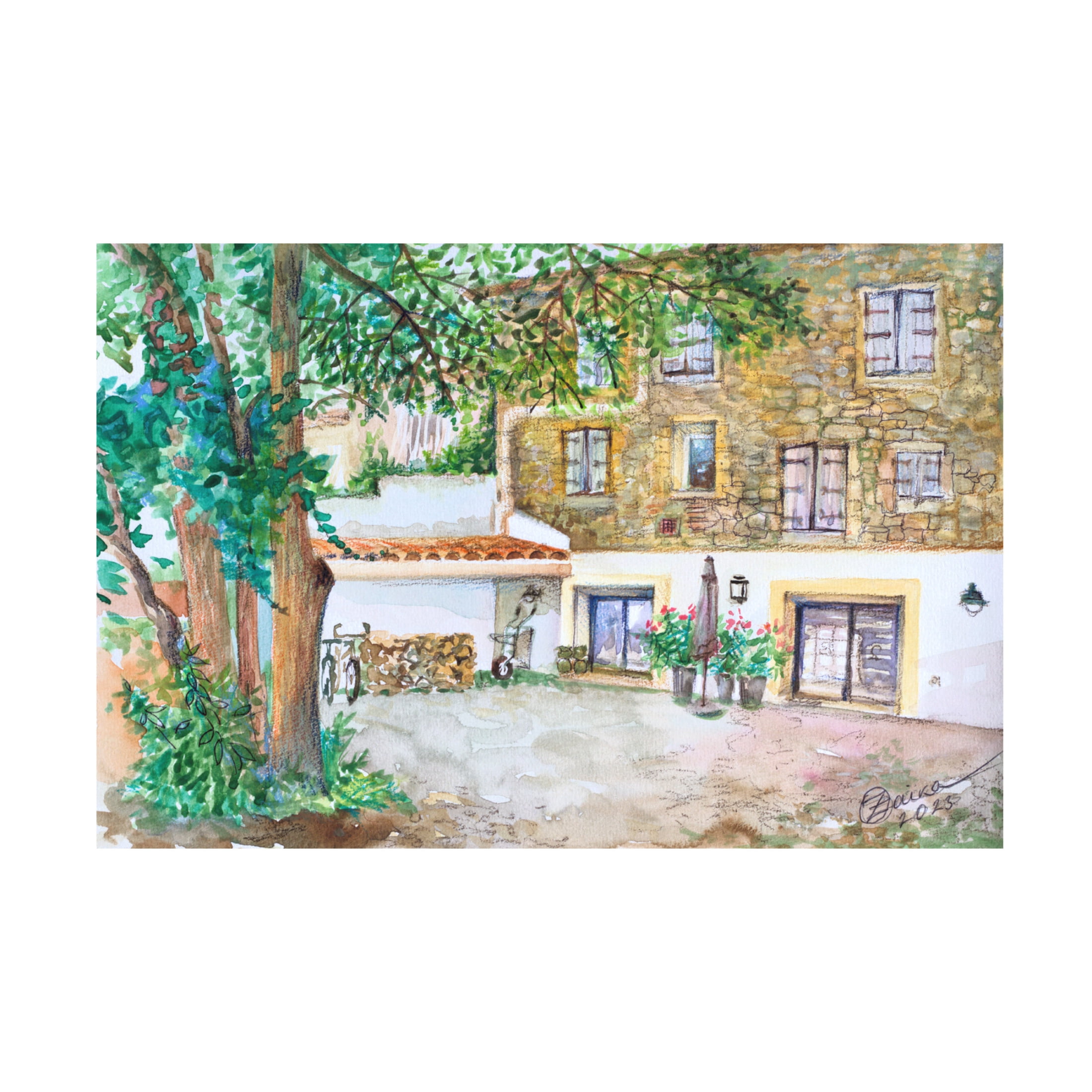 Canvas Wall Art - Oxana Zaika 'Autignac France' Wall Art for Living Room, Bedroom, or Office Décor by Trademark Fine Art - 47 x 30 Inches