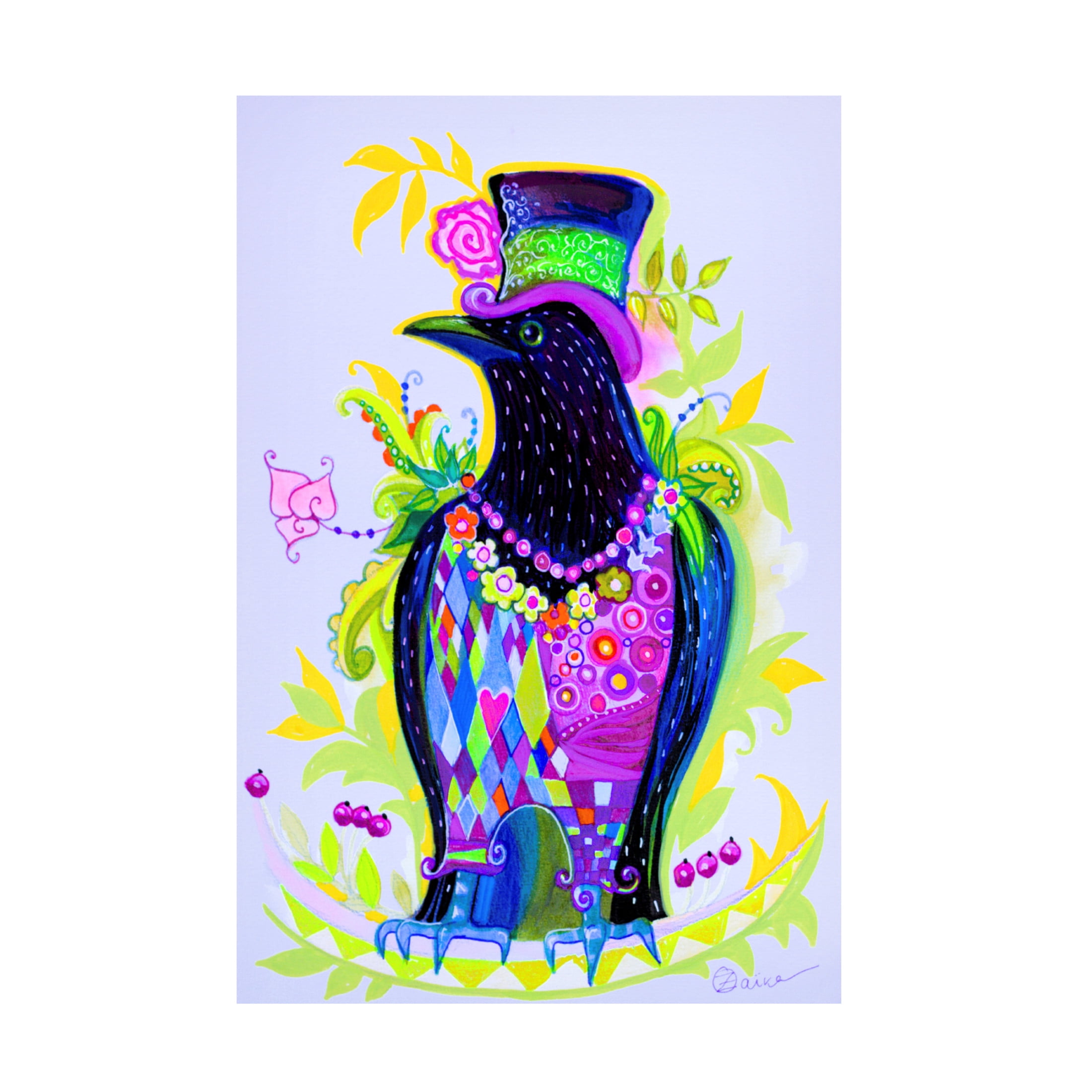 Canvas Wall Art - Oxana Zaika 'Black Raven' Wall Art for Living Room, Bedroom, or Office Décor by Trademark Fine Art - 12 x 19 Inches