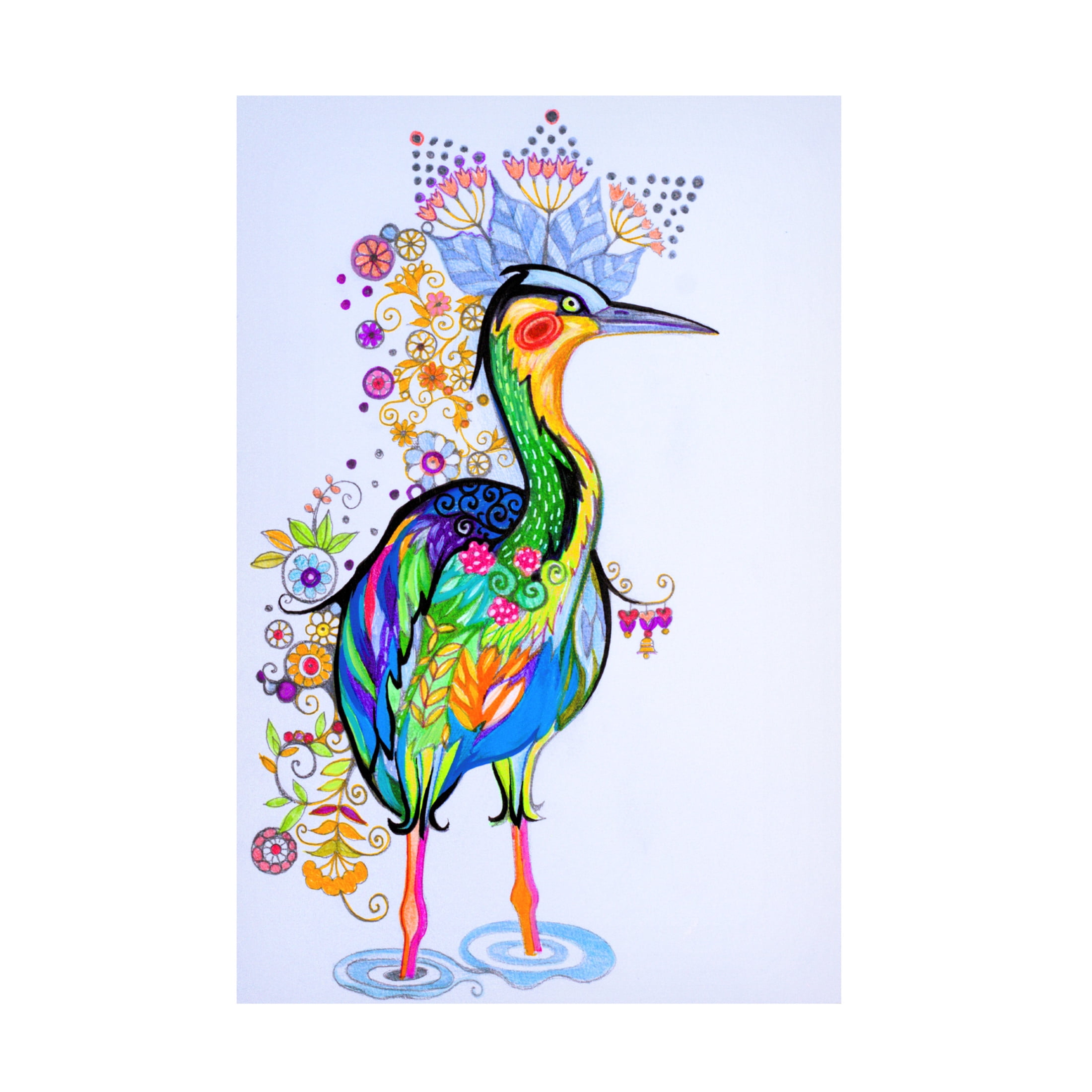 Canvas Wall Art - Oxana Zaika 'Heron' Wall Art for Living Room, Bedroom, or Office Décor by Trademark Fine Art - 22 x 32 Inches