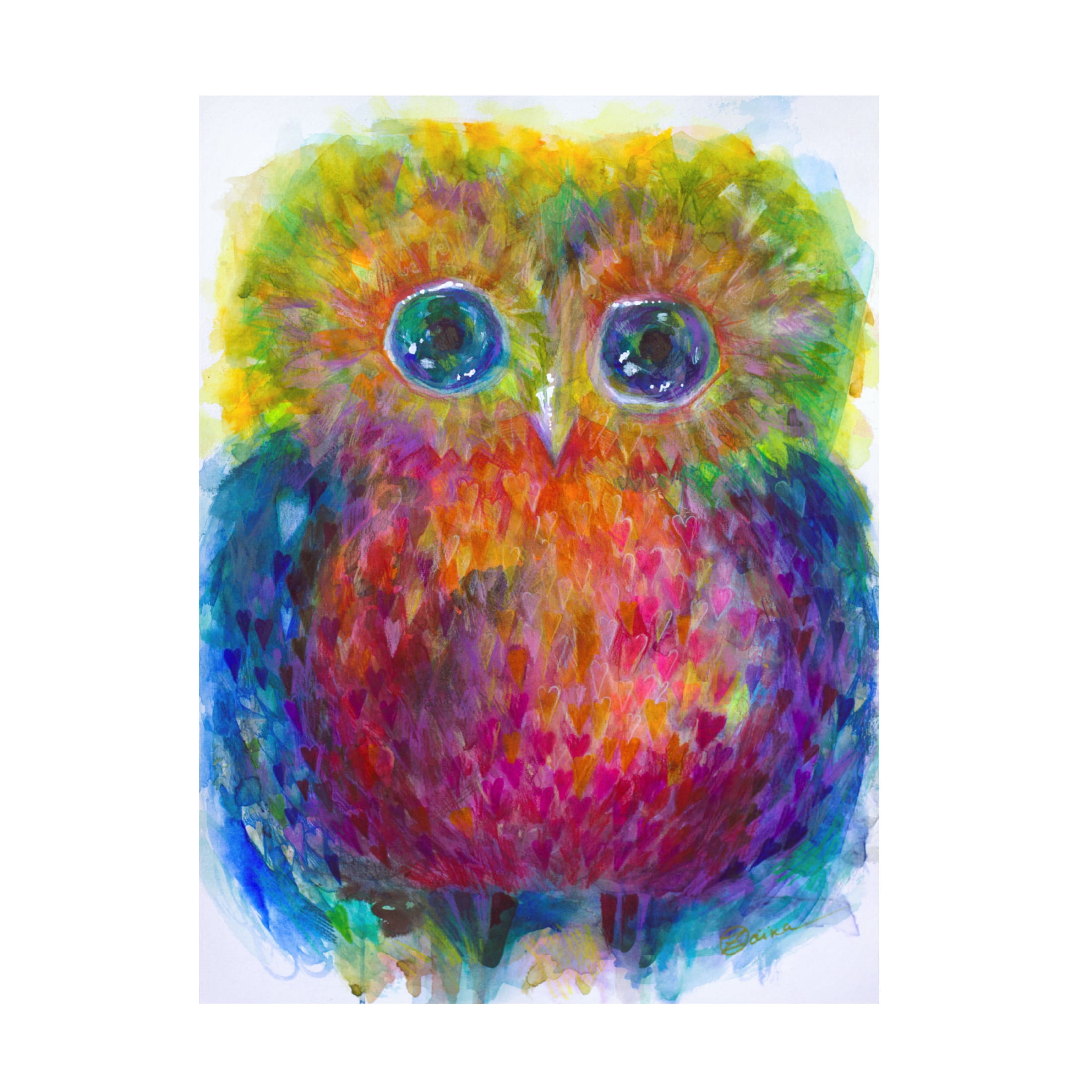 Canvas Wall Art - Oxana Zaika 'Owl 4' Wall Art for Living Room, Bedroom, or Office Décor by Trademark Fine Art - 24 x 32 Inches