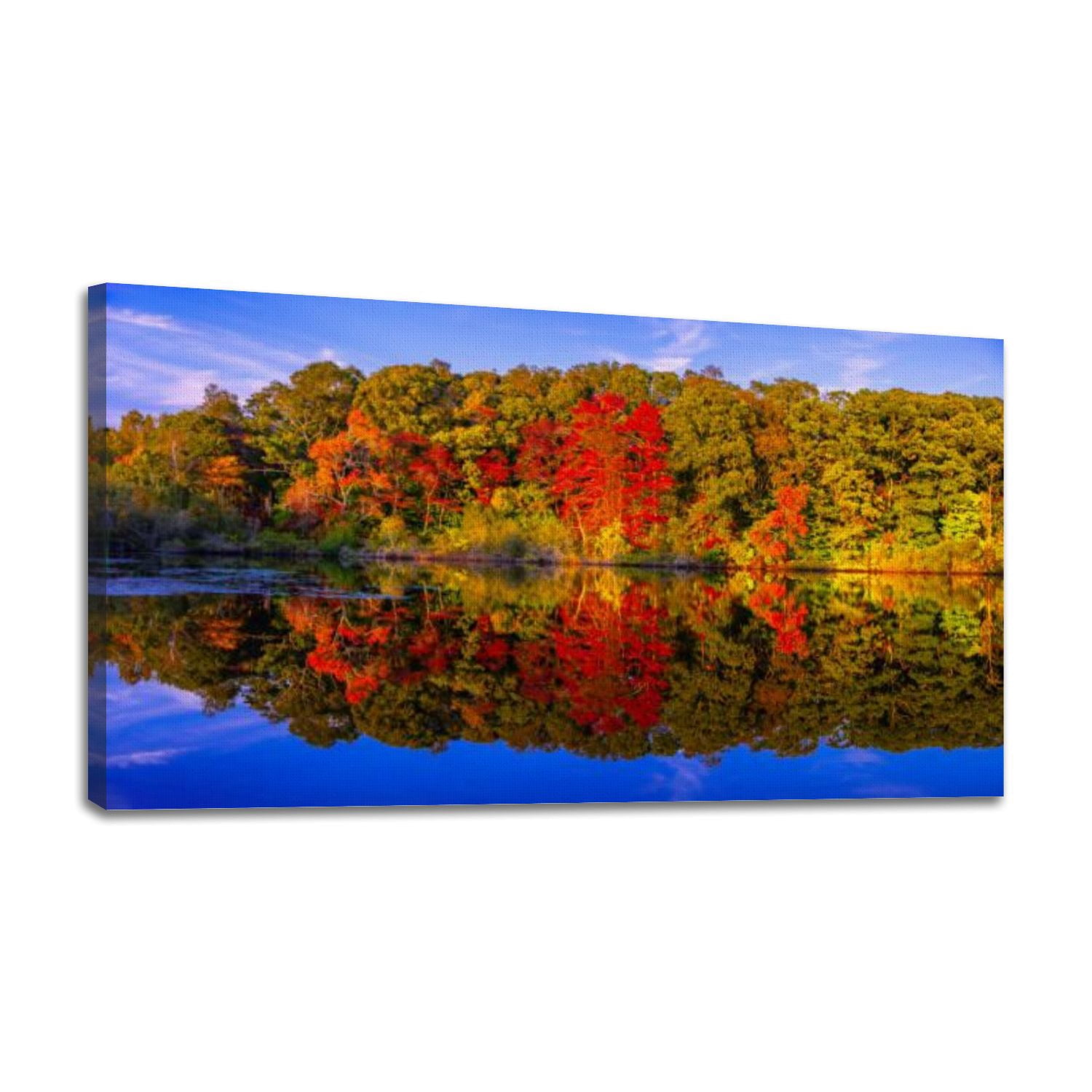 Tableau Sur Toile Panoramique, Paysage De Lac époustouflant, Décoration Murale Moderne